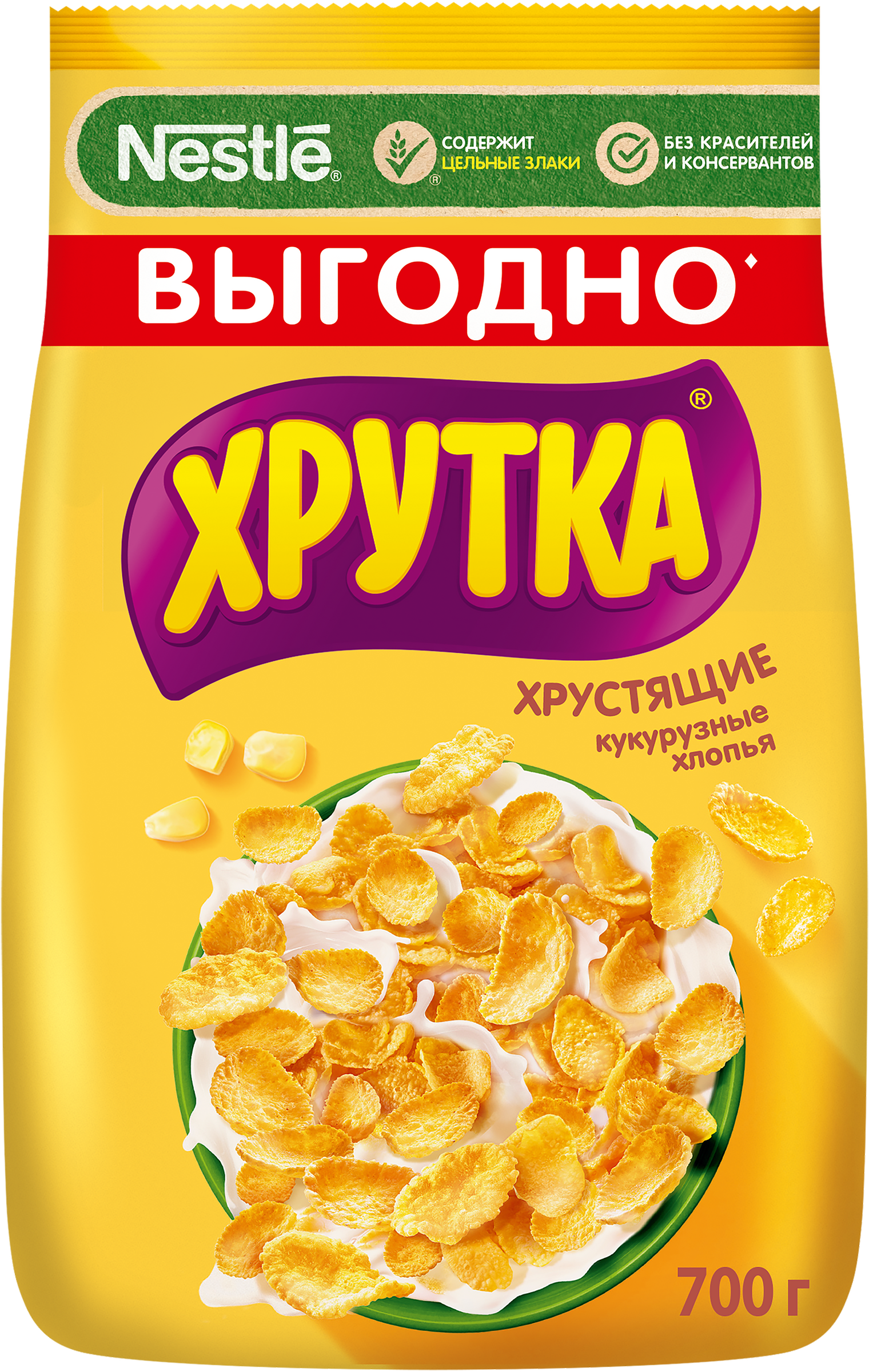 Изображение товара Кукурузные хлопья NESTLE Хрутка обогащенные кальцием 700г