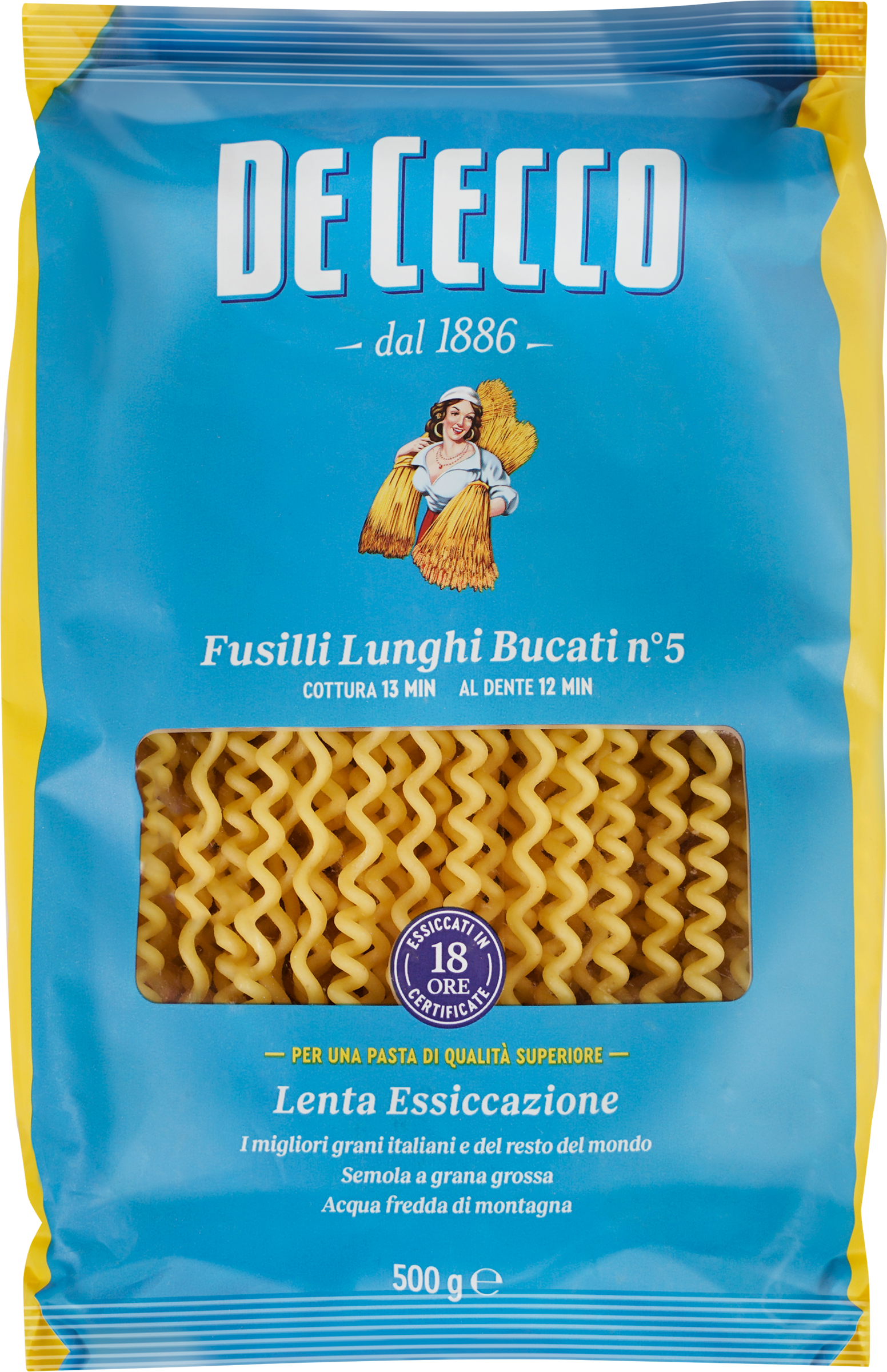 Изображение товара Макароны DE CECCO Fusilli lungh bucati №5, 500г