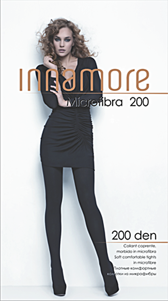Изображение товара Колготки женские INNAMORE Microfibra 200 den Nero, однородный дизайн