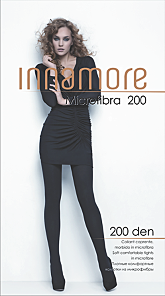 Изображение товара Женские колготки INNAMORE Microfibra 200 den Nero комфорт и тепло