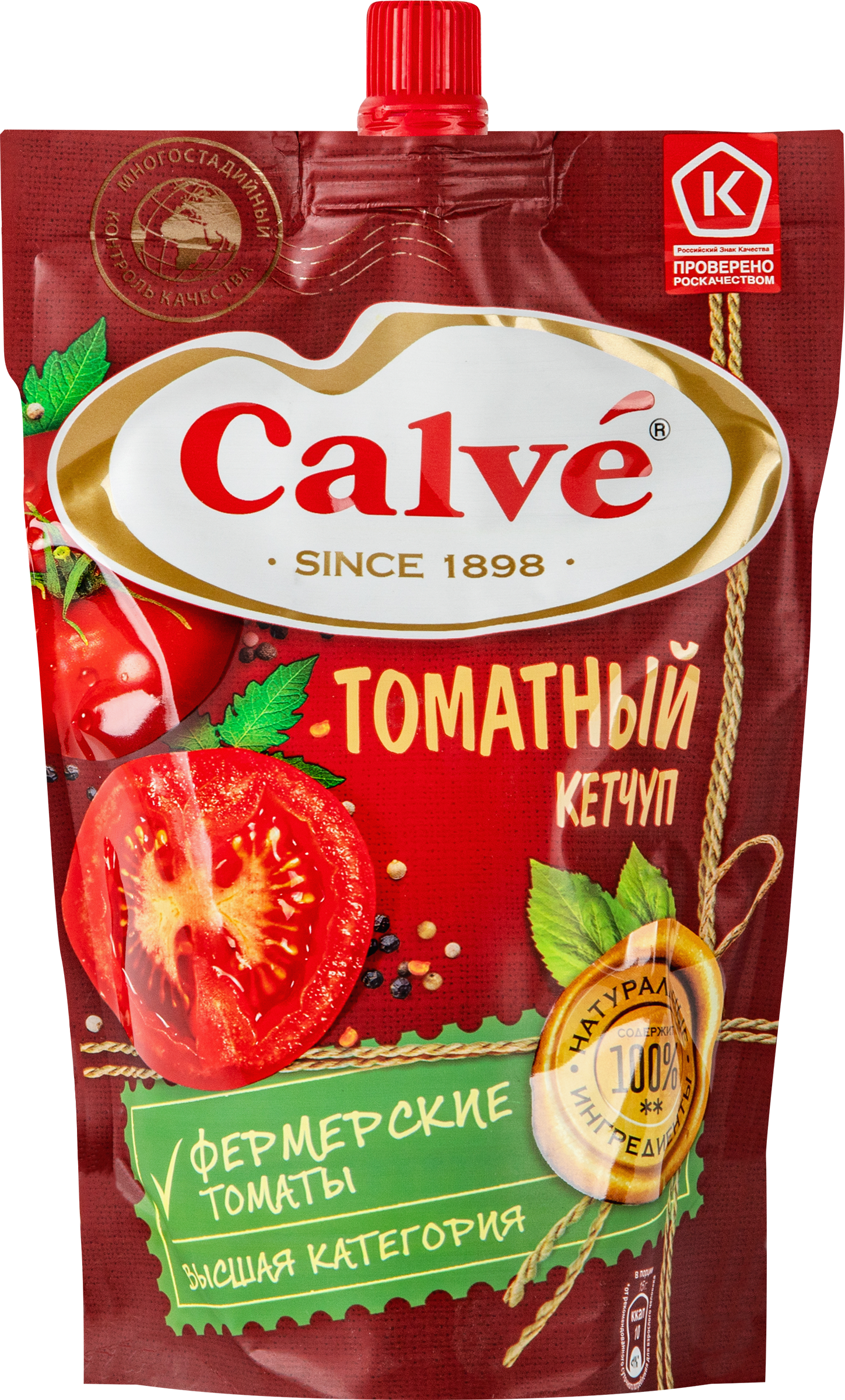Изображение товара Кетчуп CALVE Томатный 350г - классика вкуса со специями для мяса и гарниров