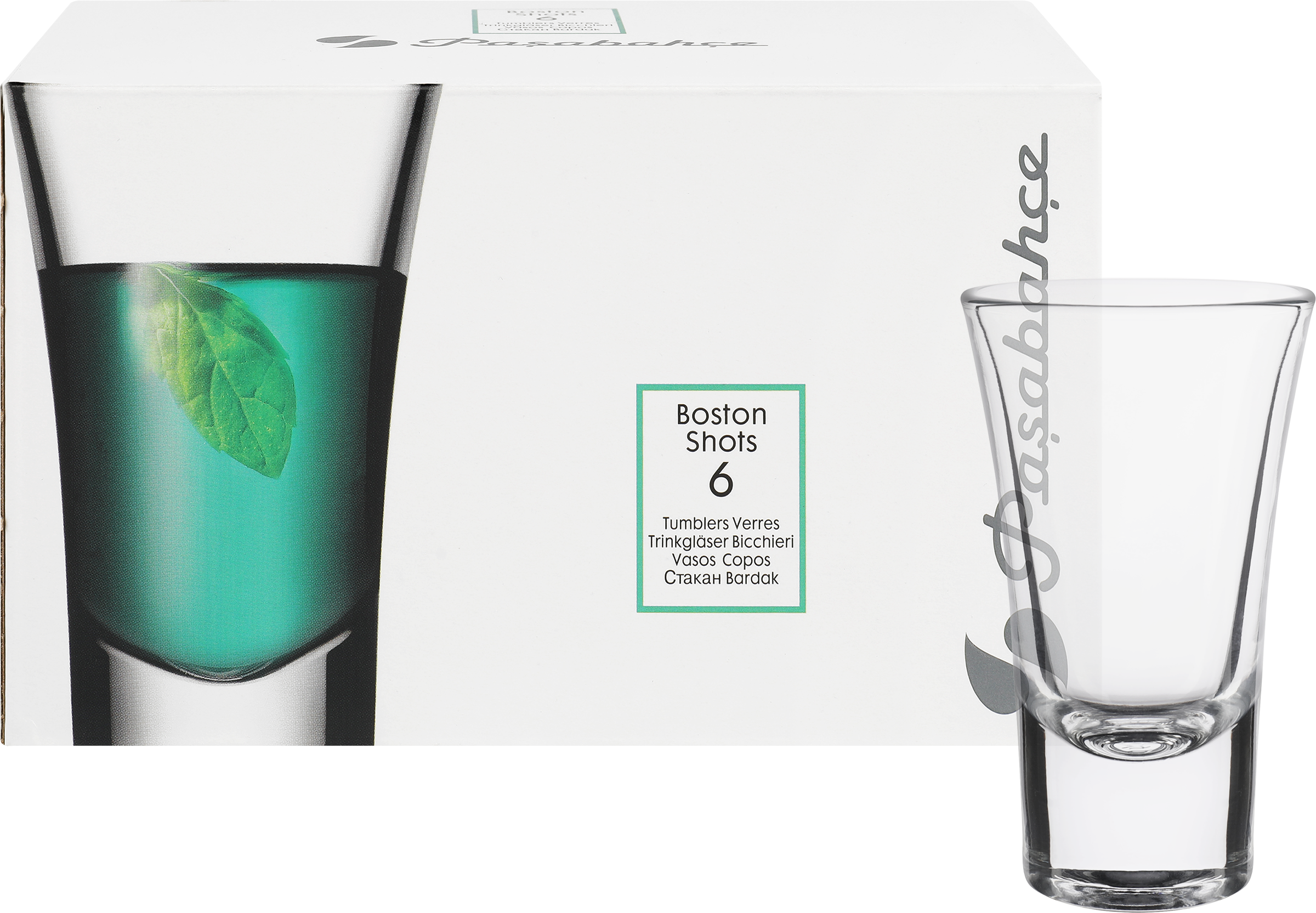 Изображение товара Набор из 6 стопок PASABAHCE Boston shots 50 мл для крепкого алкоголя