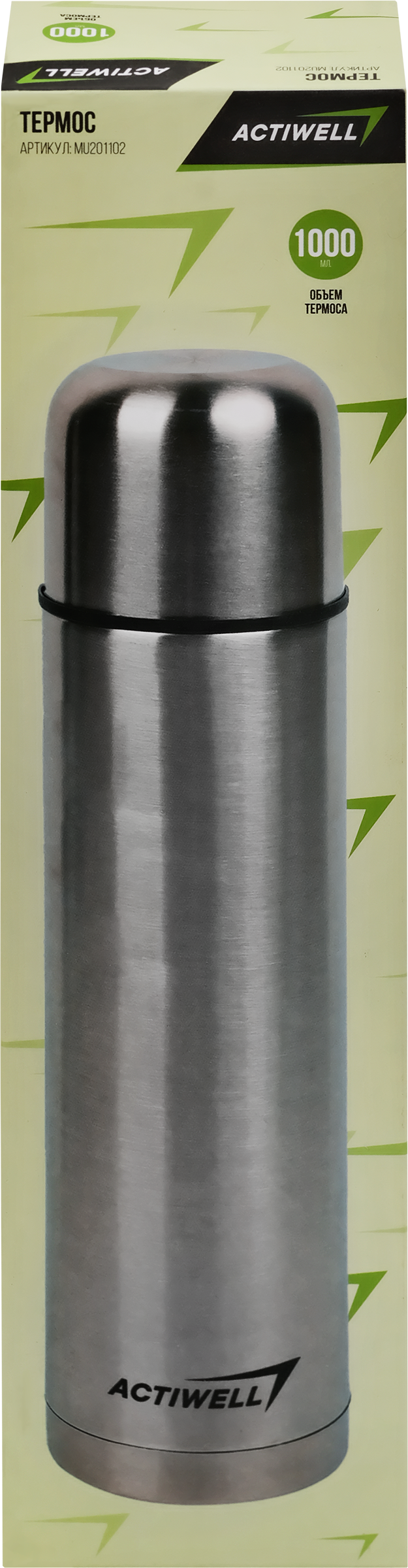 Изображение товара Термос ACTIWELL 1л из нержавеющей стали для горячих и холодных напитков