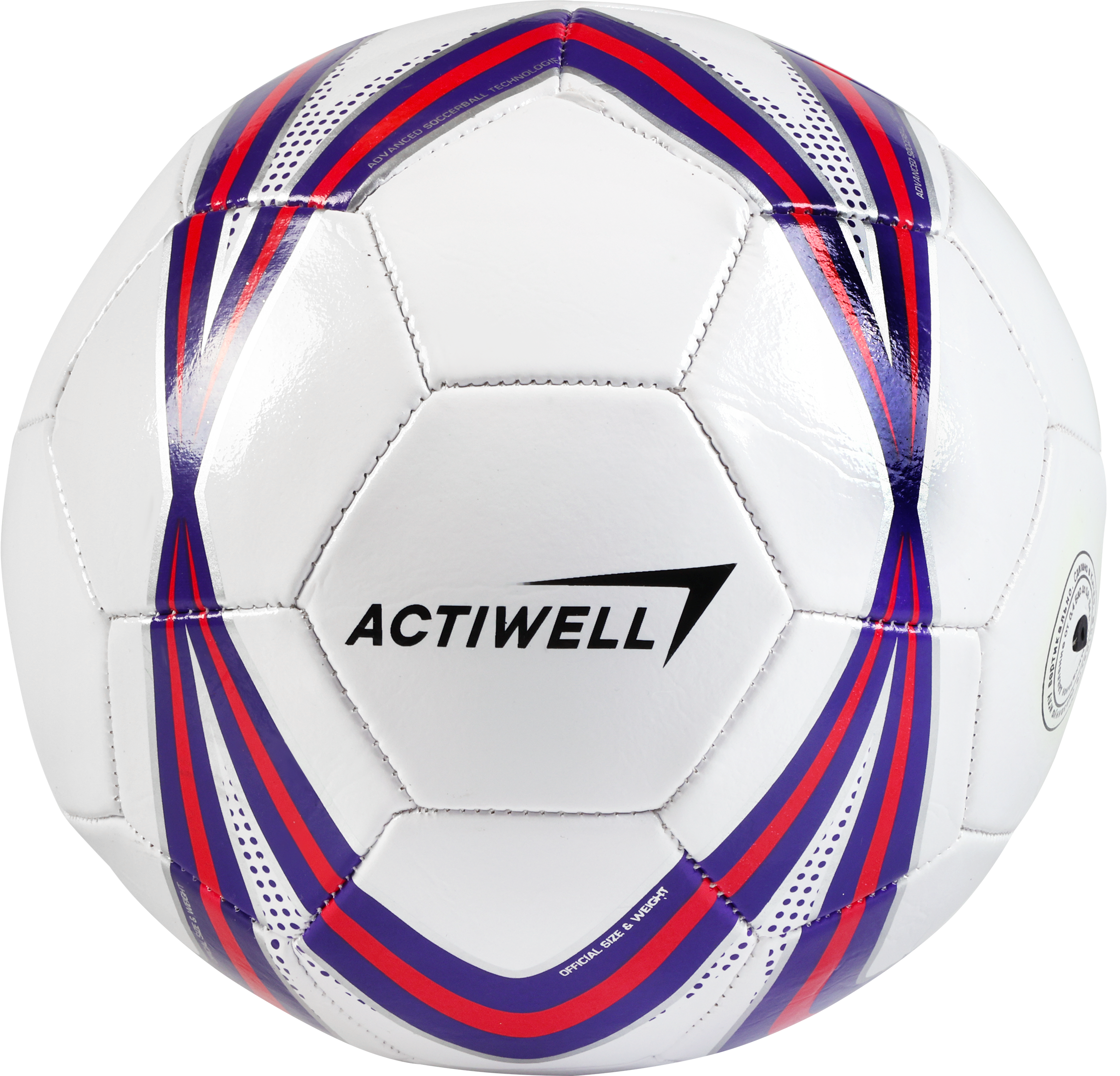 Изображение товара Футбольный мяч ACTIWELL размер 5 из ПВХ, 68 см, мультиколор