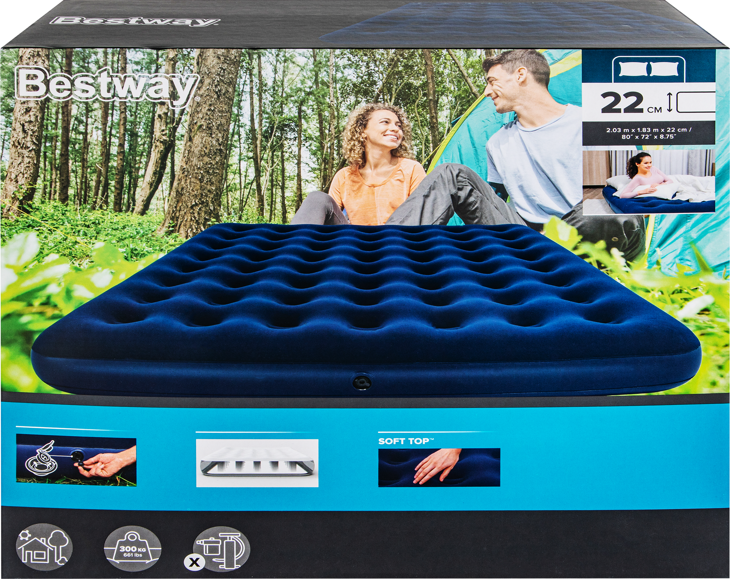 Изображение товара Надувной матрас BESTWAY 203х183х22см для сна и отдыха