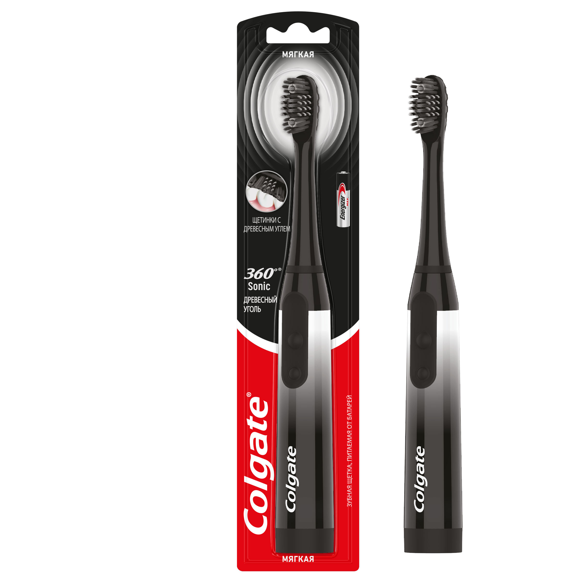 Изображение товара Электрическая зубная щетка COLGATE 360 Sonic с древесным углем