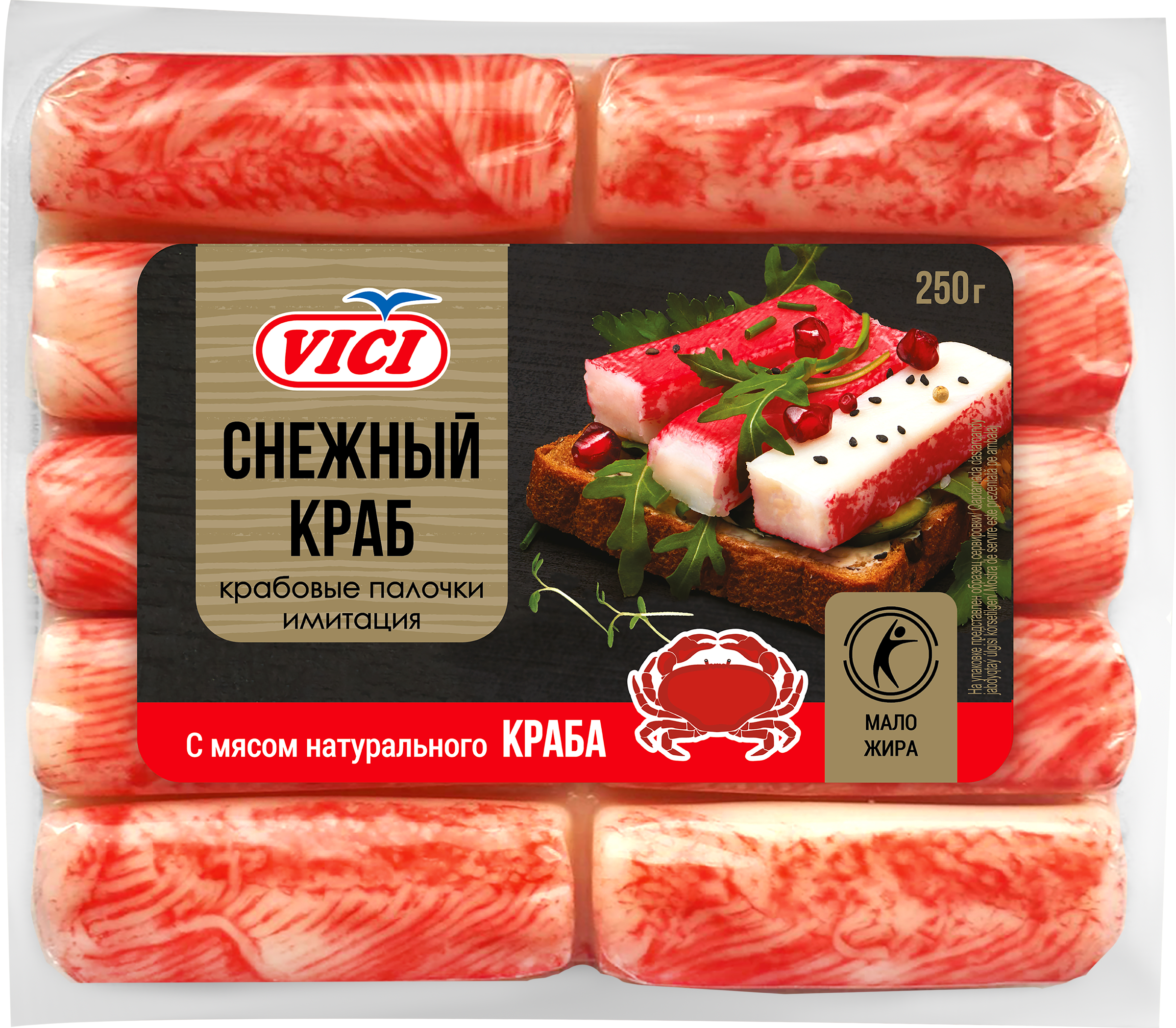 Изображение товара Крабовые палочки VICI с мясом краба 250г натуральный продукт