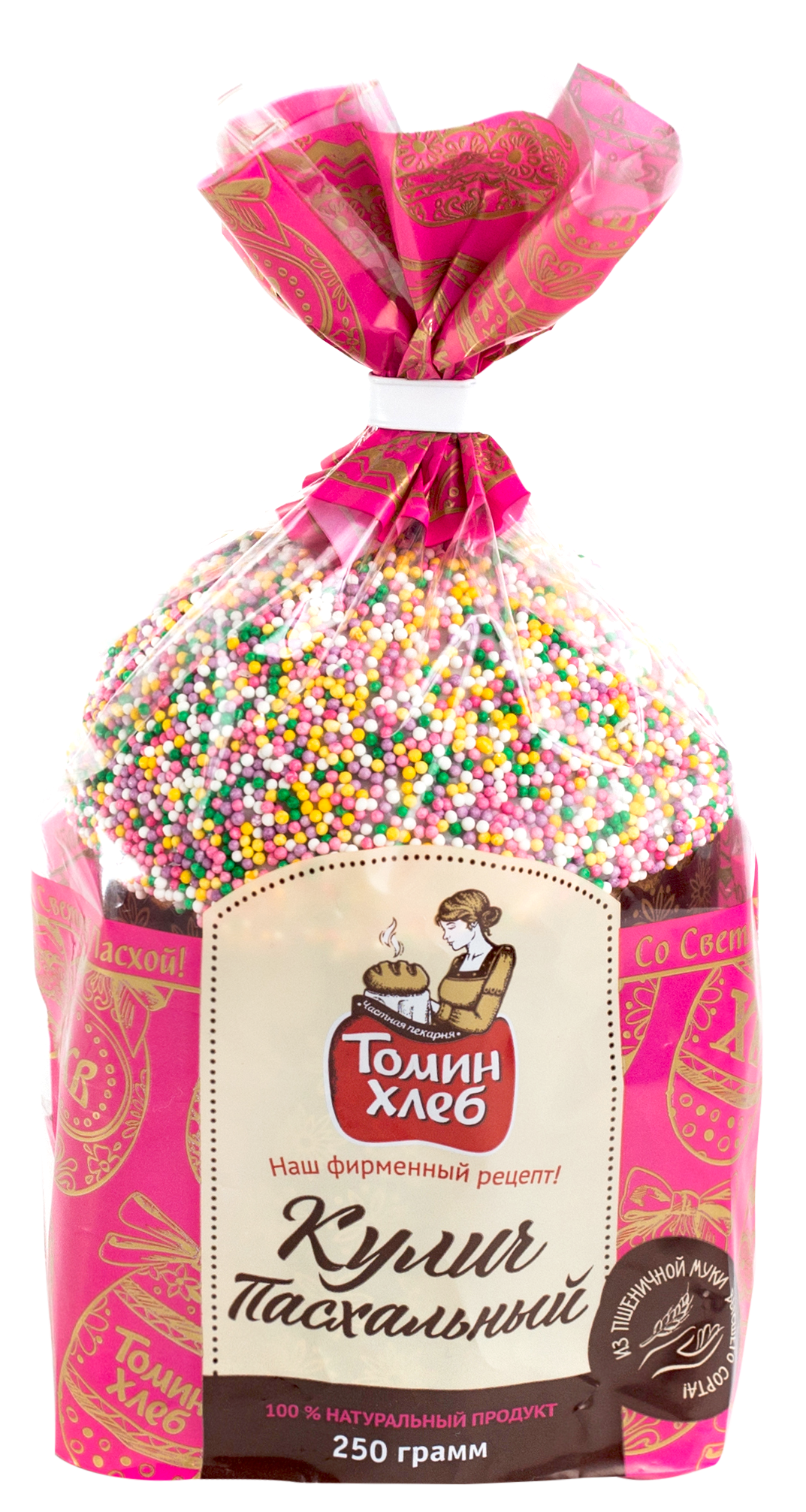 Изображение товара Кулич ТОМИН ХЛЕБ Пасхальный, высший сорт, 250г