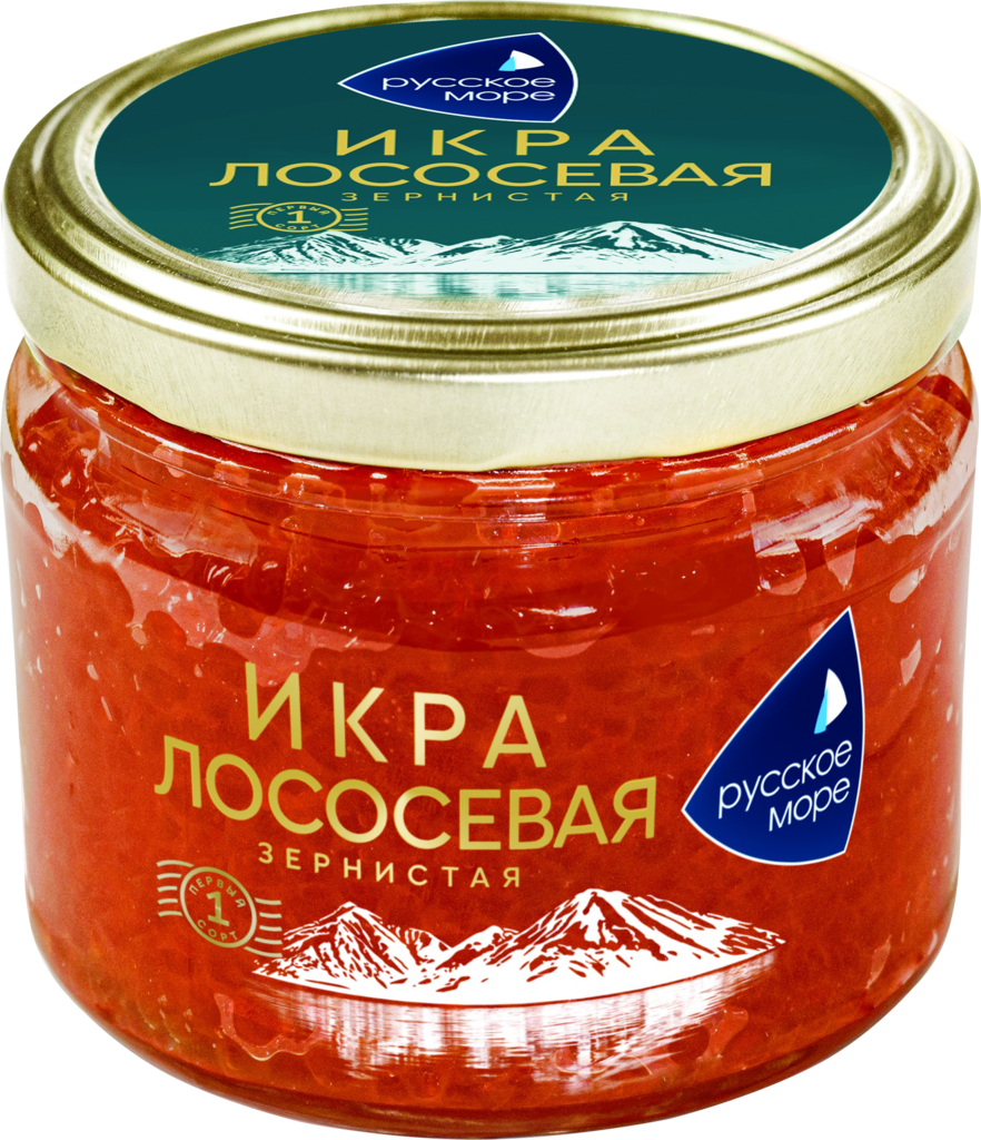 Изображение товара Икра горбуши зернистая РУССКОЕ МОРЕ 310г вкусный деликатес