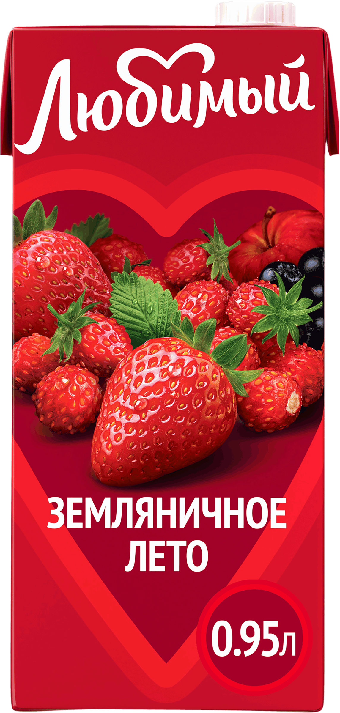 Изображение товара Напиток сокосодержащий ЛЮБИМЫЙ Яблоко, черноплодная рябина, клубника, земляника 0.95л