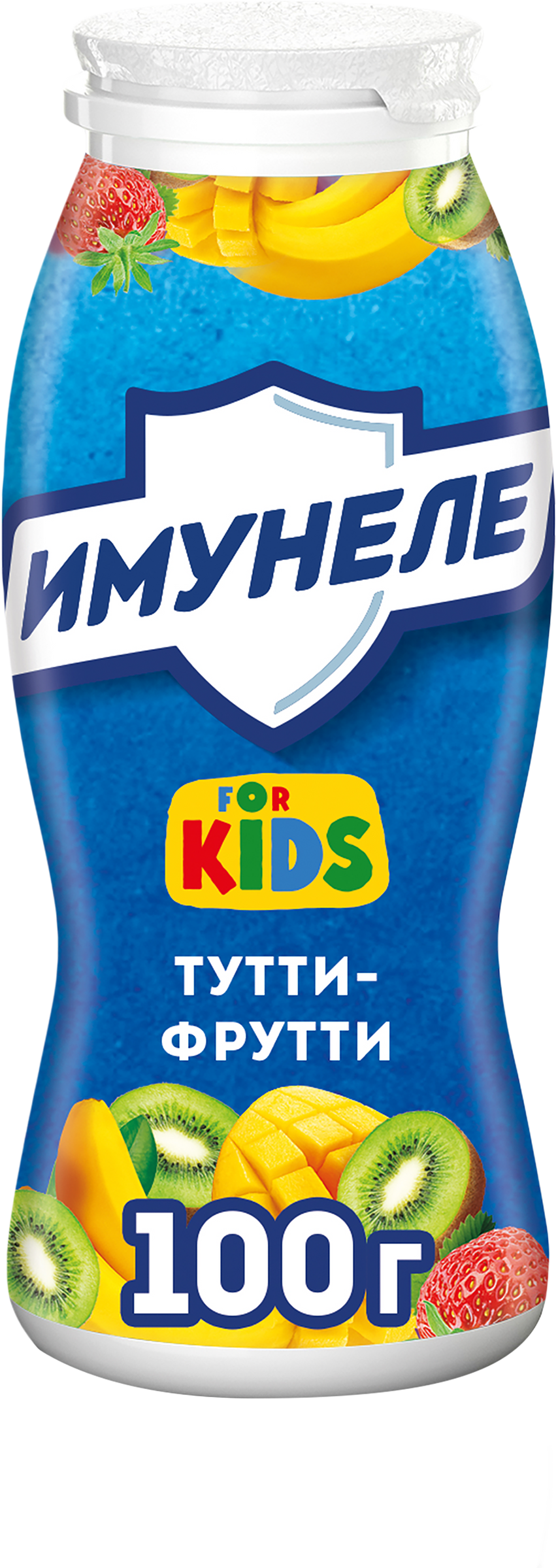 Изображение товара Напиток кисломолочный ИМУНЕЛЕ For Kids Тутти-фрутти 1,5%, без змж, 100г