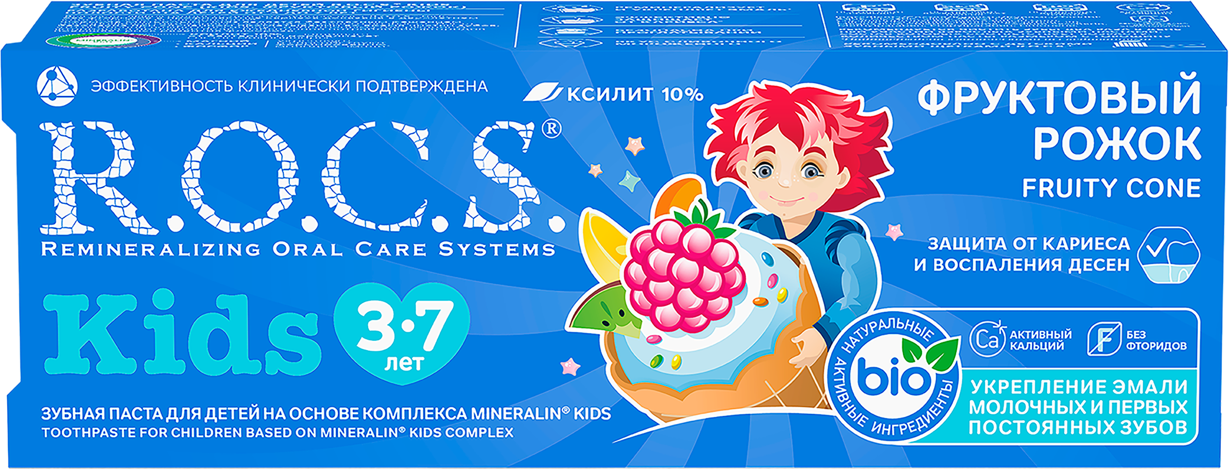 Изображение товара Зубная паста детская R.O.C.S. Фруктовый рожок, без фтора, 45г