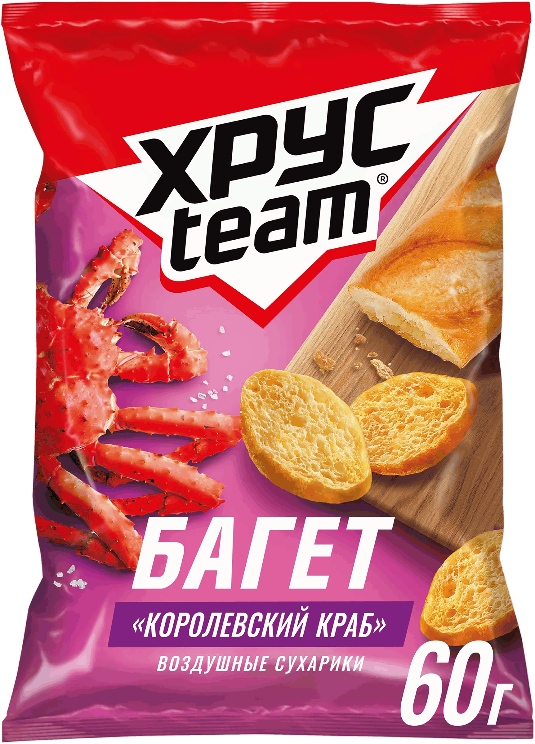 Изображение товара Сухарики ХРУСTEAM багет Королевский краб, 60г