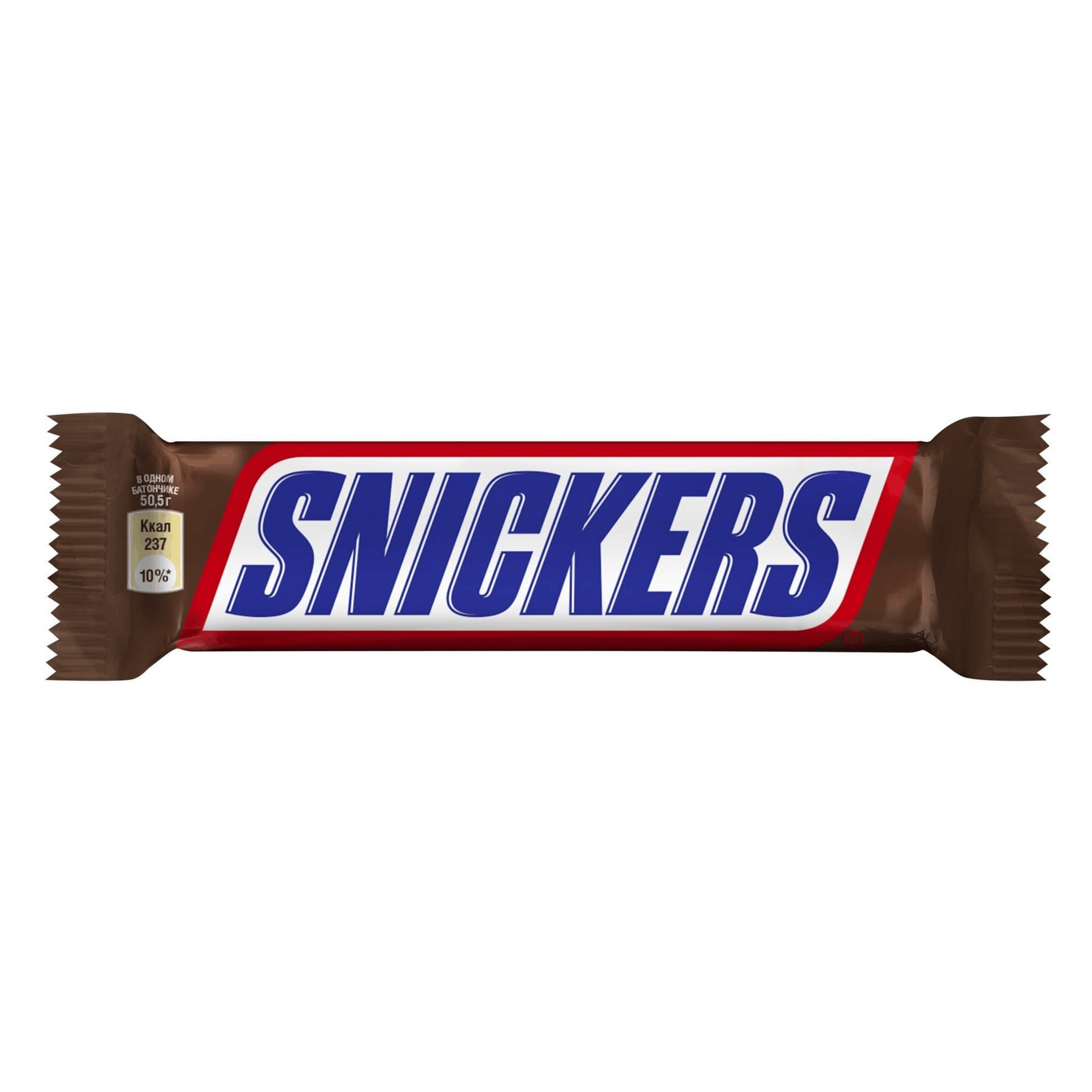 Изображение товара Батончик шоколадный SNICKERS с карамелью, арахисом и нугой, 50,5г