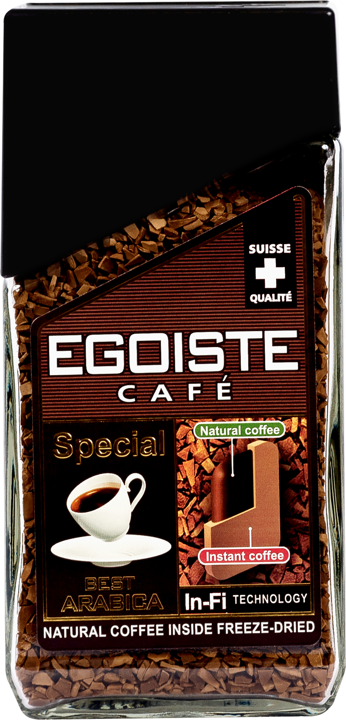 Изображение товара Кофе растворимый с добавлением молотого EGOISTE Special сублимированный, ст/б, 100г