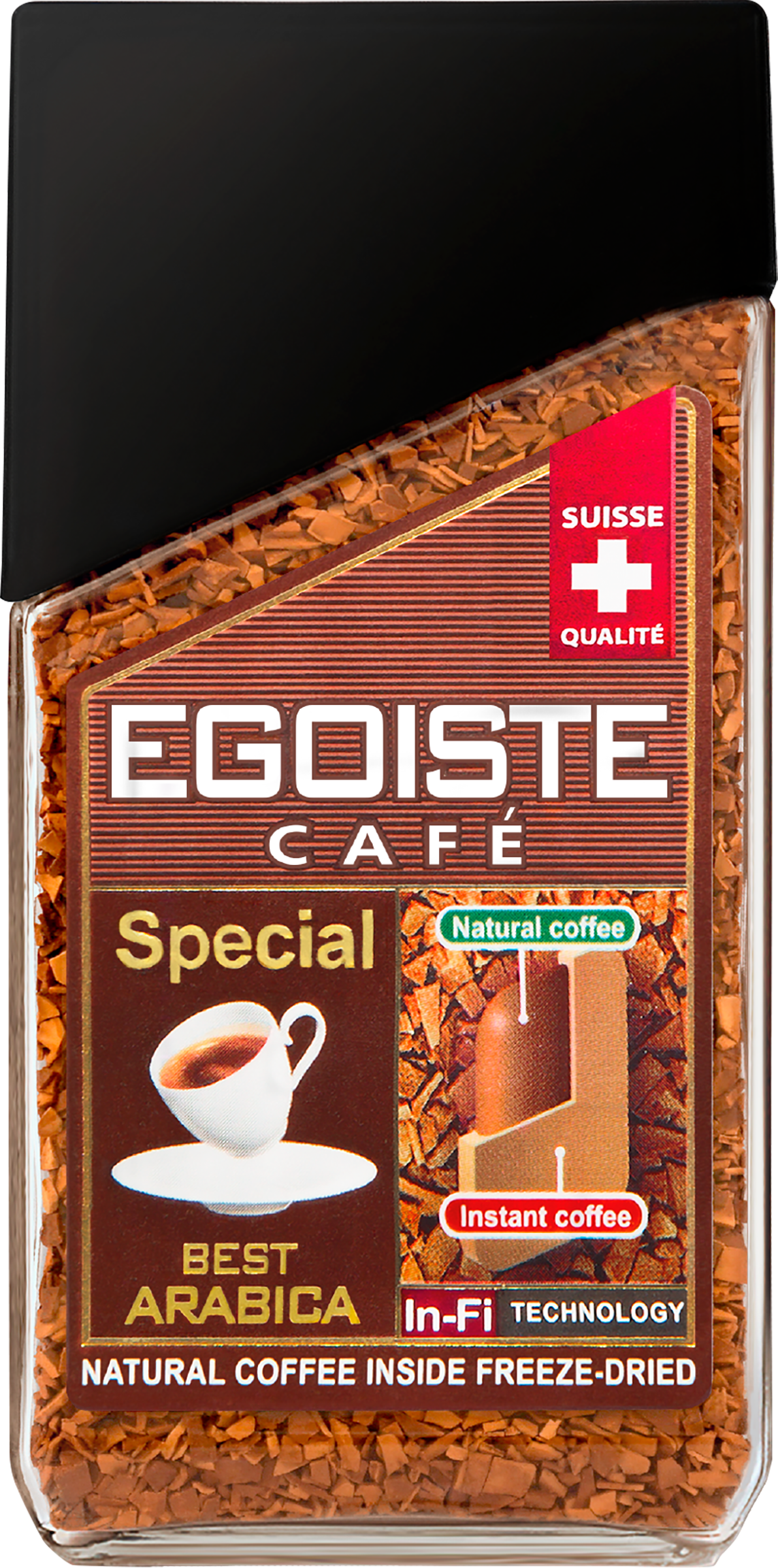 Изображение товара Кофе растворимый с добавлением молотого EGOISTE Special 100г стеклянная банка