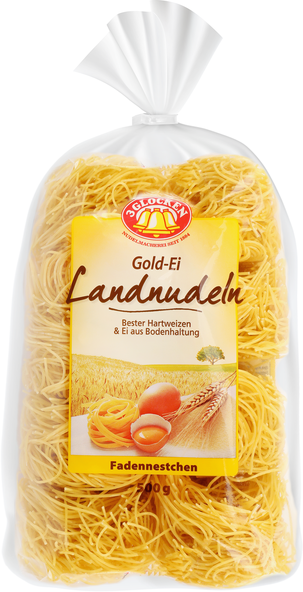 Изображение товара Макароны 3 GLOCKEN Gold-Ei Landnudeln гнезда, 500г