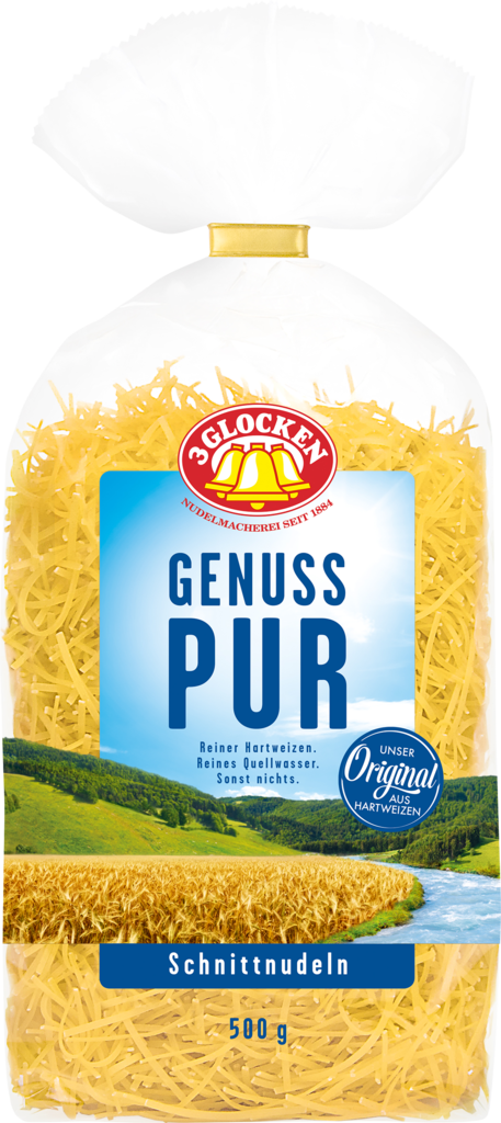 Изображение товара Макароны 3 GLOCKEN Genuss Pur мелкая лапша 500г - качественные немецкие паста для разнообразных блю
