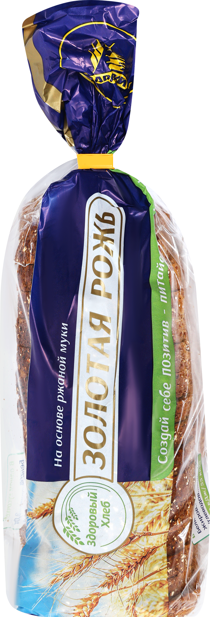 Изображение товара Хлеб КАРАВАЙ Золотая рожь, в нарезке, 350г