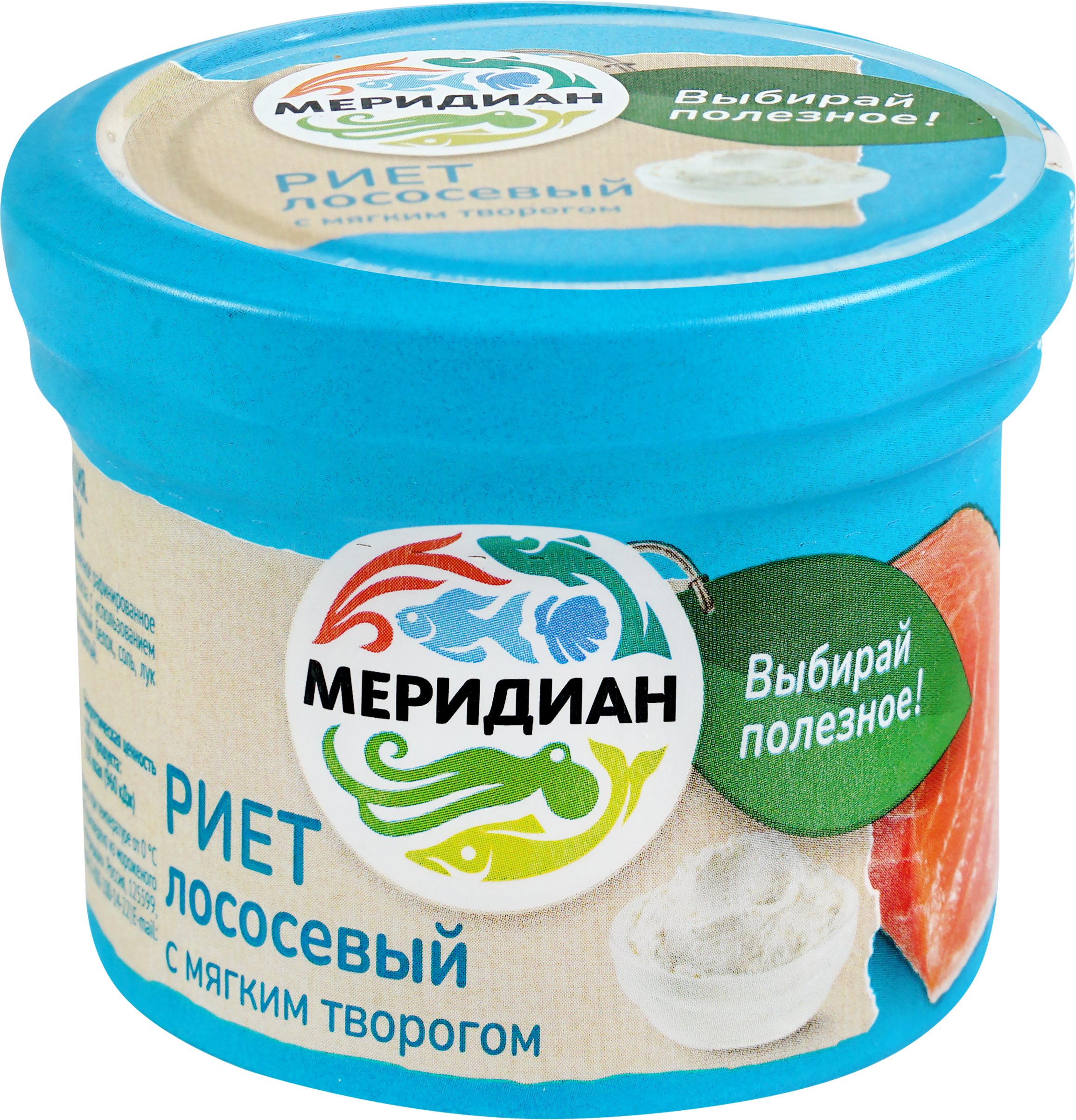 Изображение товара Риет МЕРИДИАН из лосося с мягким творогом, 100г