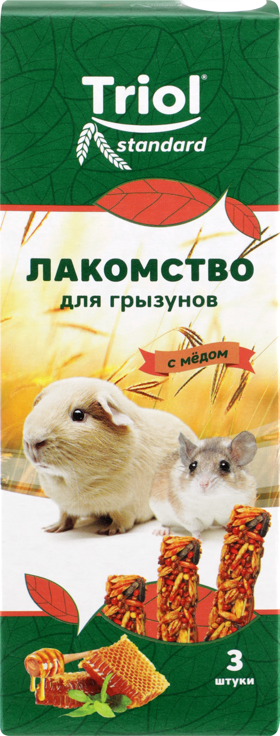 Изображение товара Лакомство для грызунов TRIOL с медом 3 шт натуральное для шиншилл и кроликов