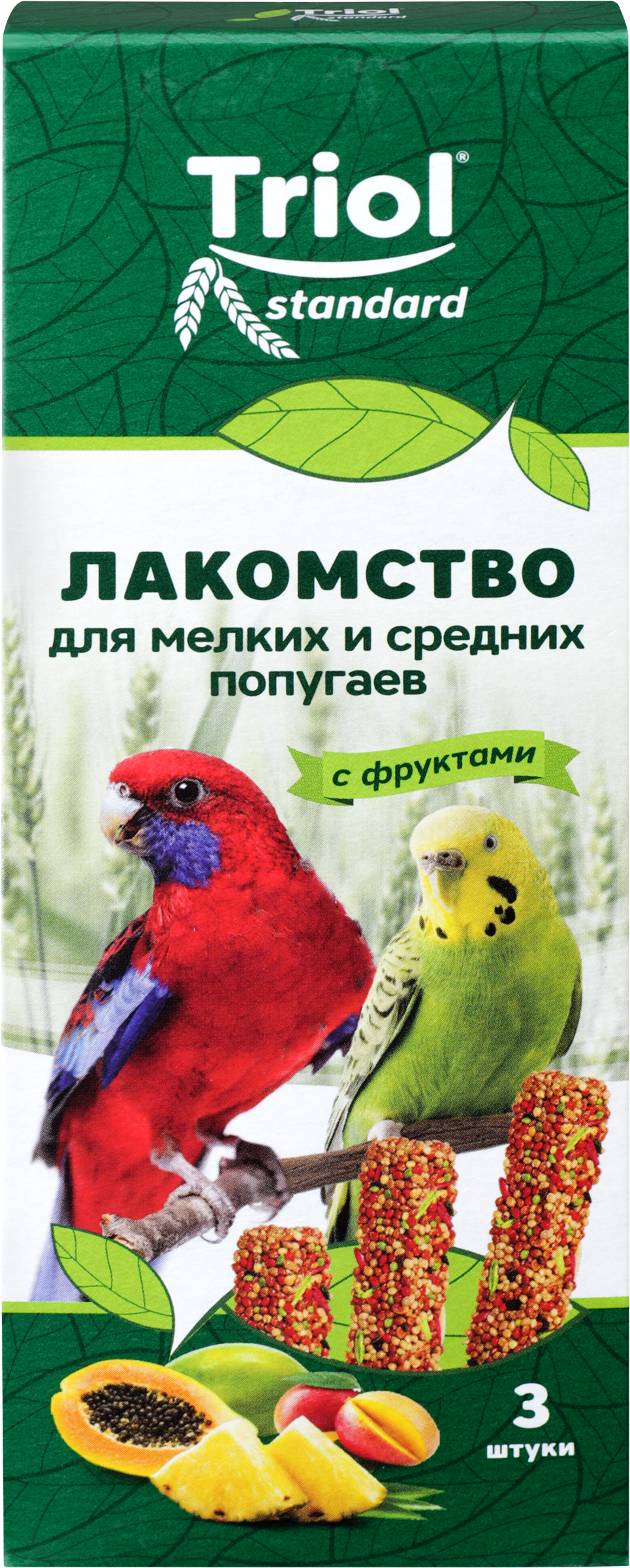 Изображение товара Лакомство для мелких и средних попугаев TRIOL с фруктами, 80г