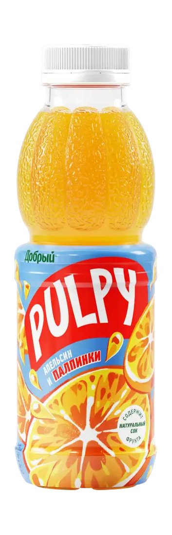 Изображение товара Напиток сокосодержащий ДОБРЫЙ Pulpy Апельсин 0.45л натуральный мягкий вкус