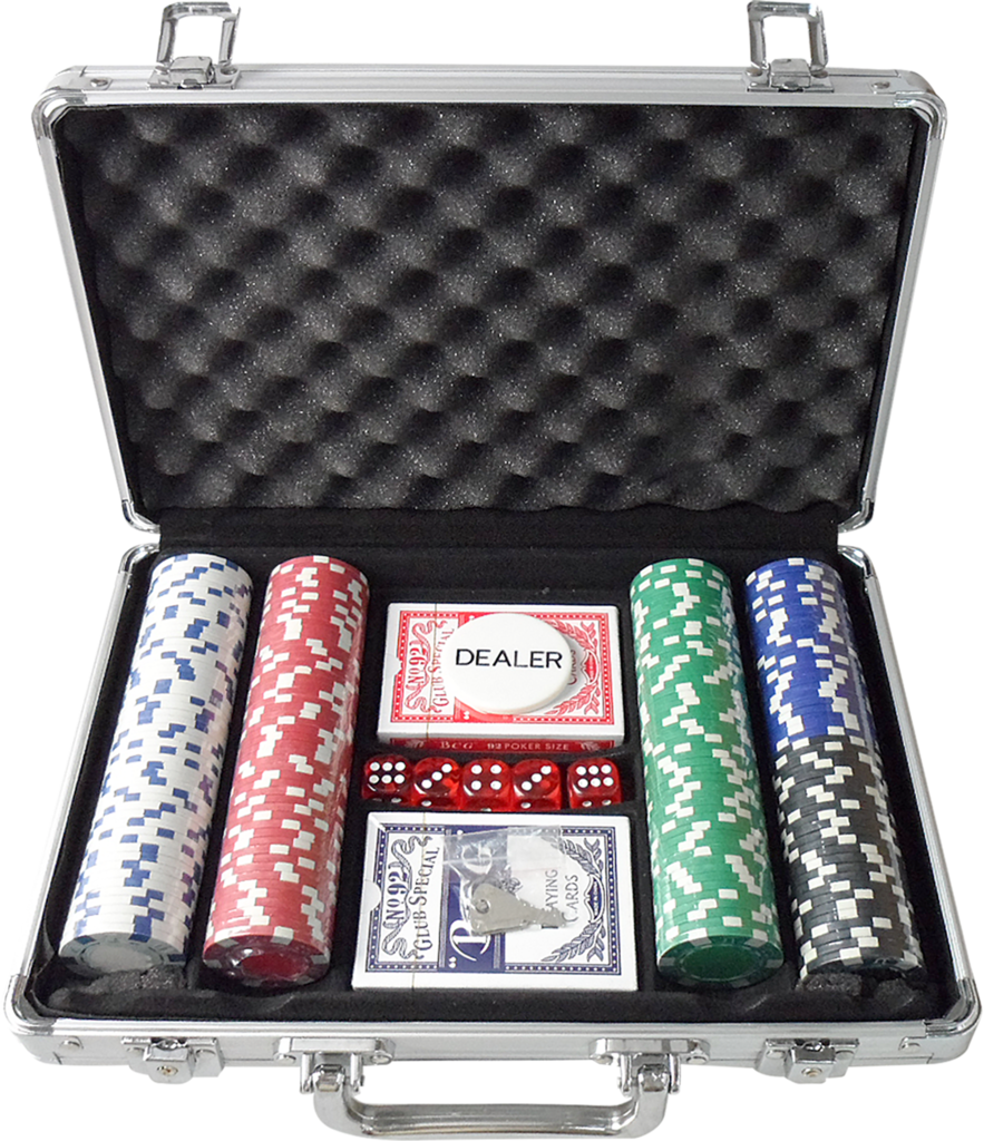 Изображение товара Покер-набор в кейсе 200 фишек и пластиковые карты