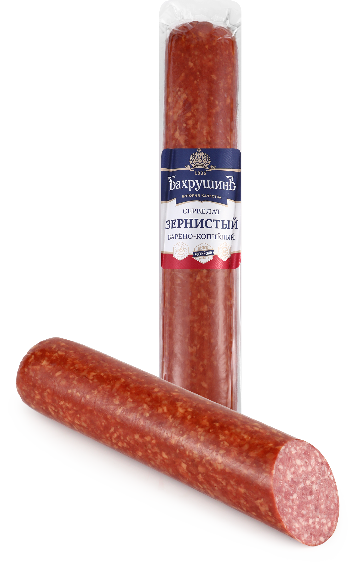 Изображение товара Колбаса варено-копченая БАХРУШИНЪ Сервелат Зернистый, весовая