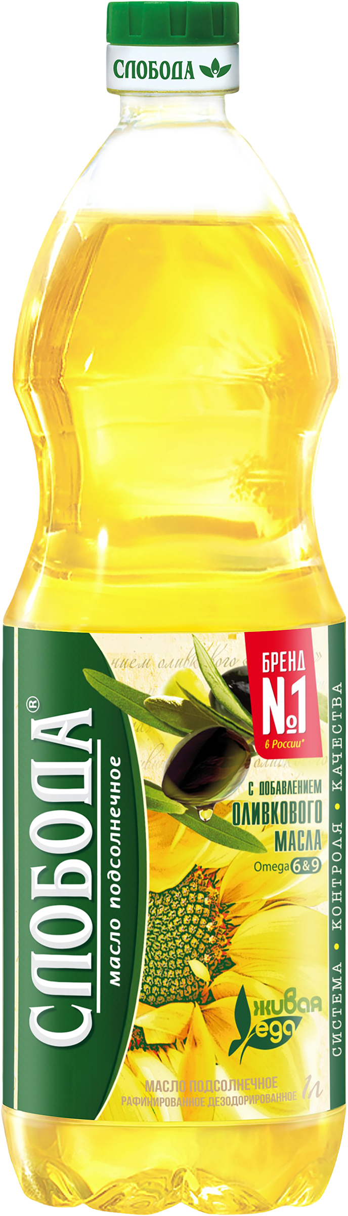 Изображение товара Масло подсолнечное СЛОБОДА с добавлением оливкового, 1000мл
