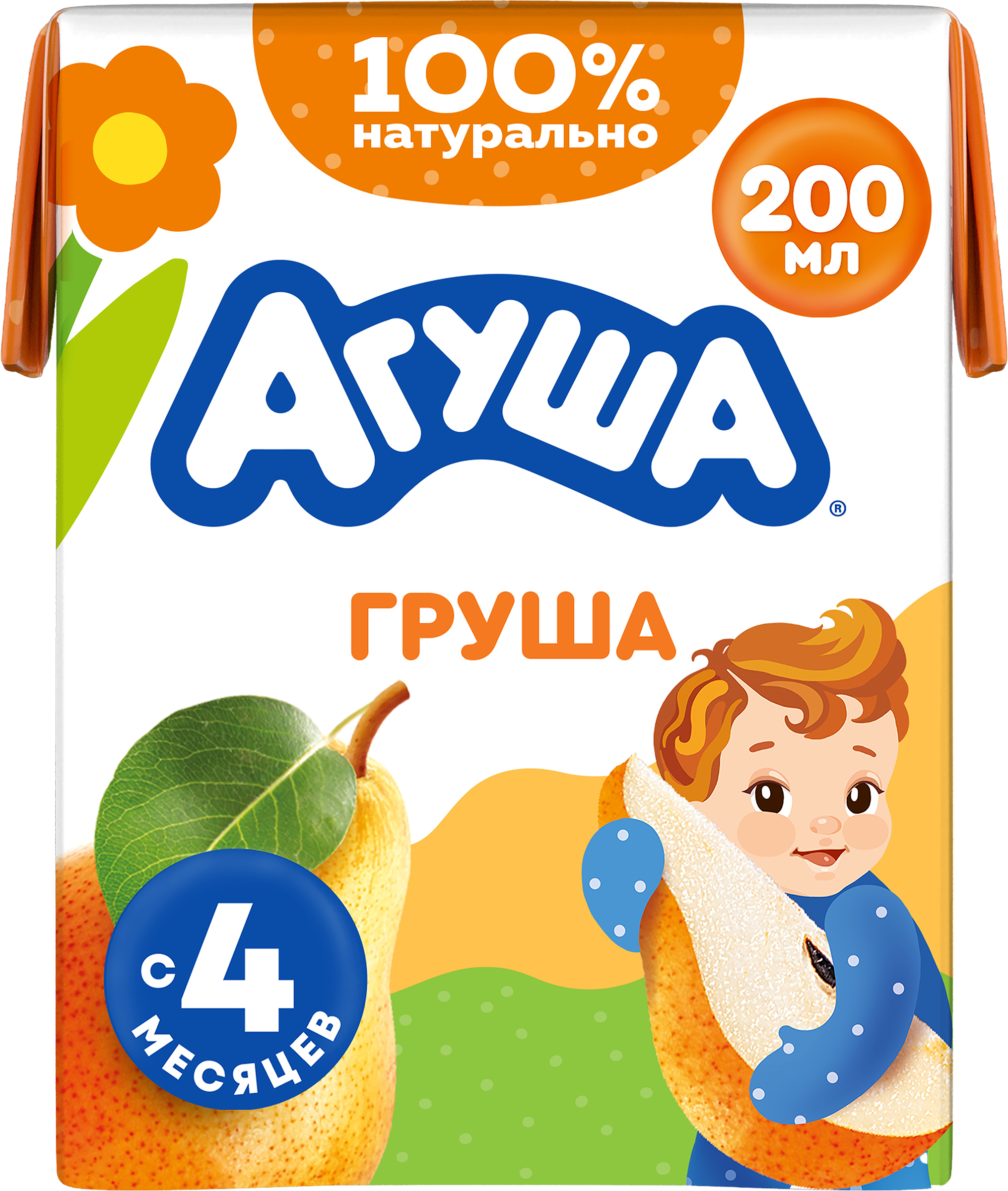 Изображение товара Сок детский АГУША Груша осветленный, с 4 месяцев, 200мл