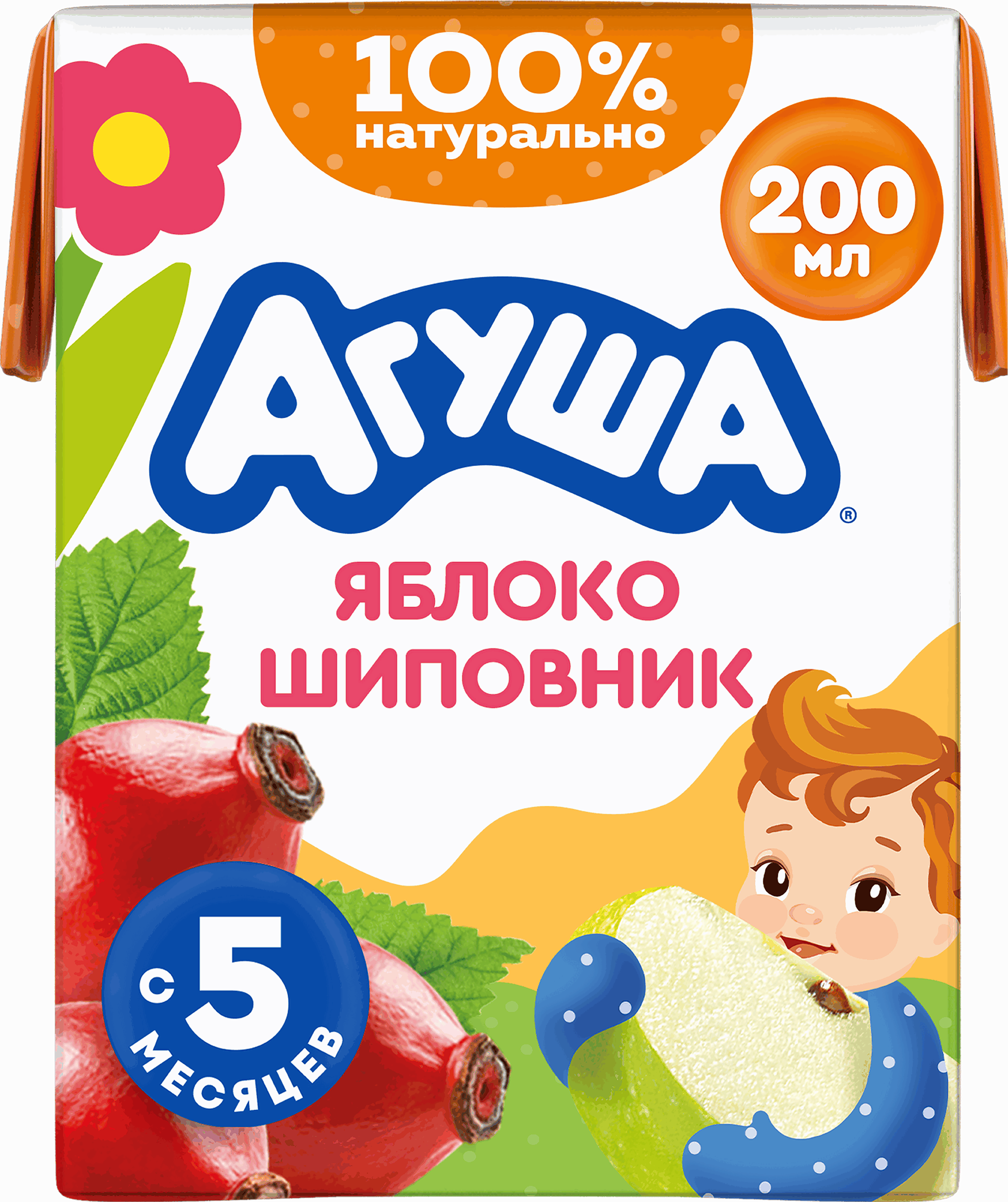Изображение товара Сок детский АГУША Яблоко-шиповник, с 5 месяцев, 200мл