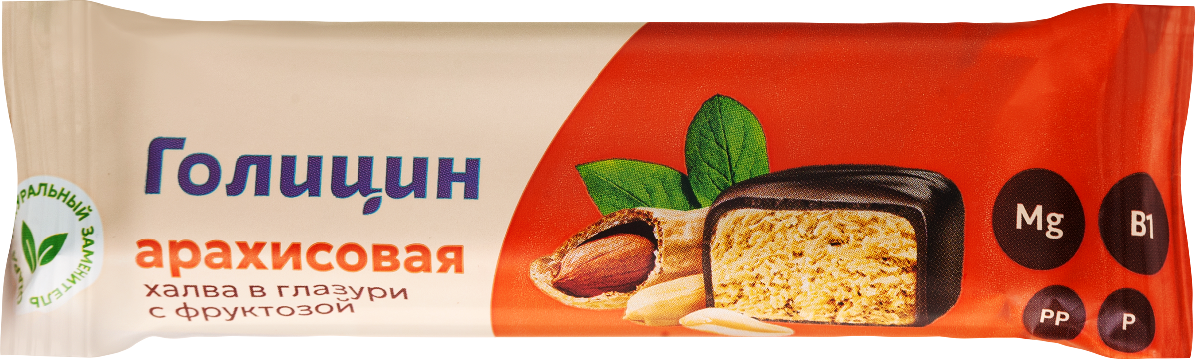 Изображение товара Арахисовая халва ГОЛИЦИН с фруктозой 68г - натуральный восточный десерт