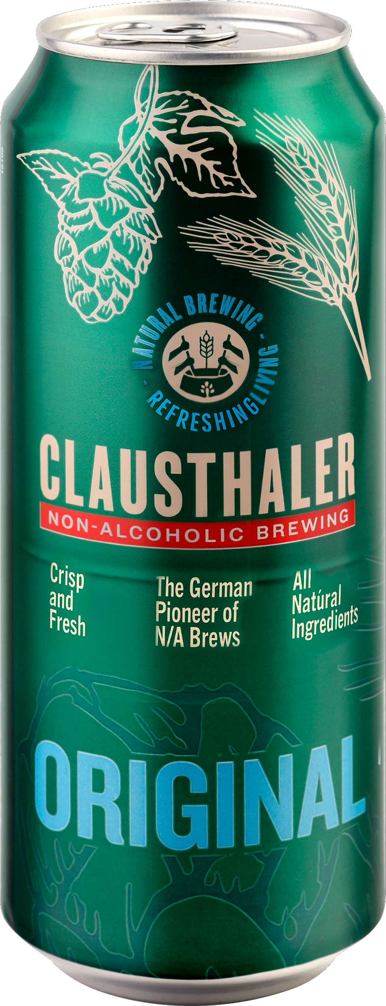 Изображение товара Пиво светлое безалкогольное CLAUSTHALER Original фильтрованное пастеризованное, не более 0,5%, ж/б, 0,5л