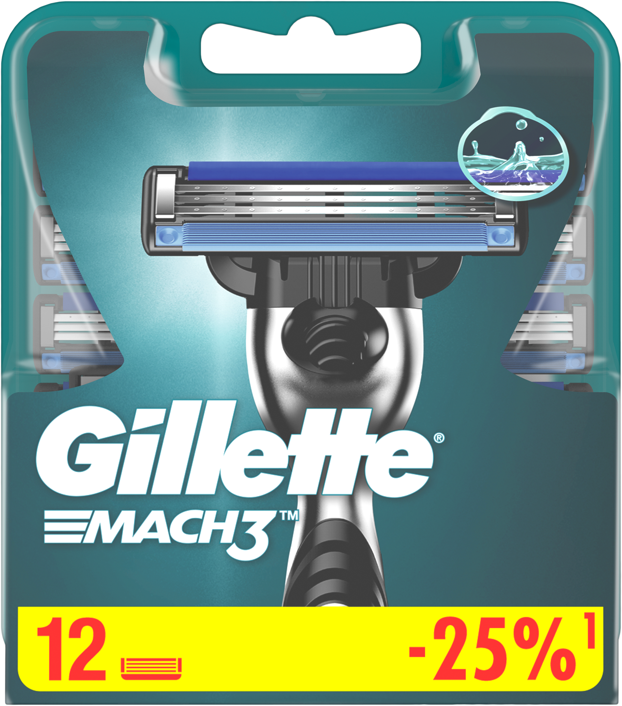 Изображение товара Кассеты сменные для бритья GILLETTE Mach3, 12 шт - совместимые с моделями Mach3