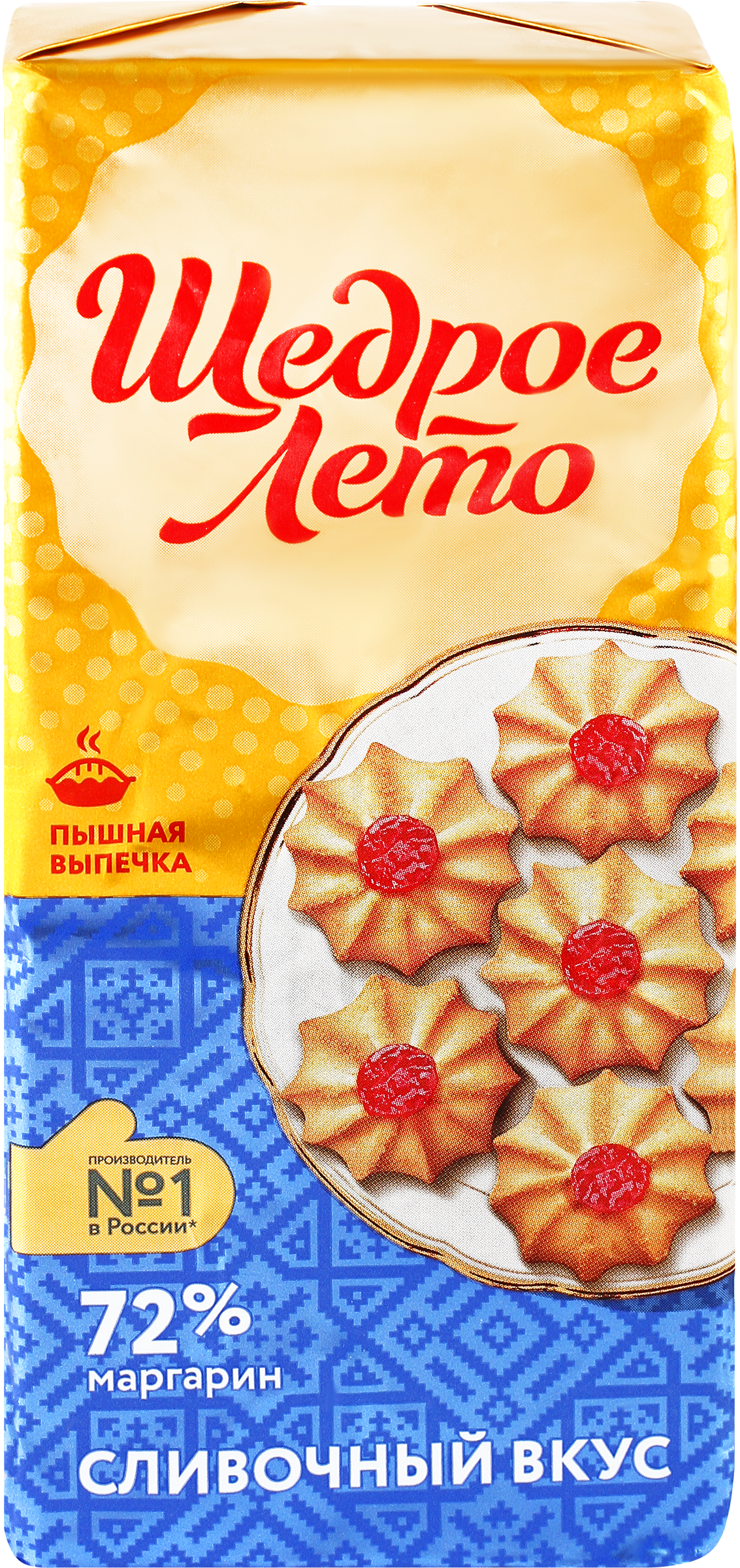 Изображение товара Маргарин ЩЕДРОЕ ЛЕТО сливочный 72 500г ГОСТ для выпечки и бутербродов