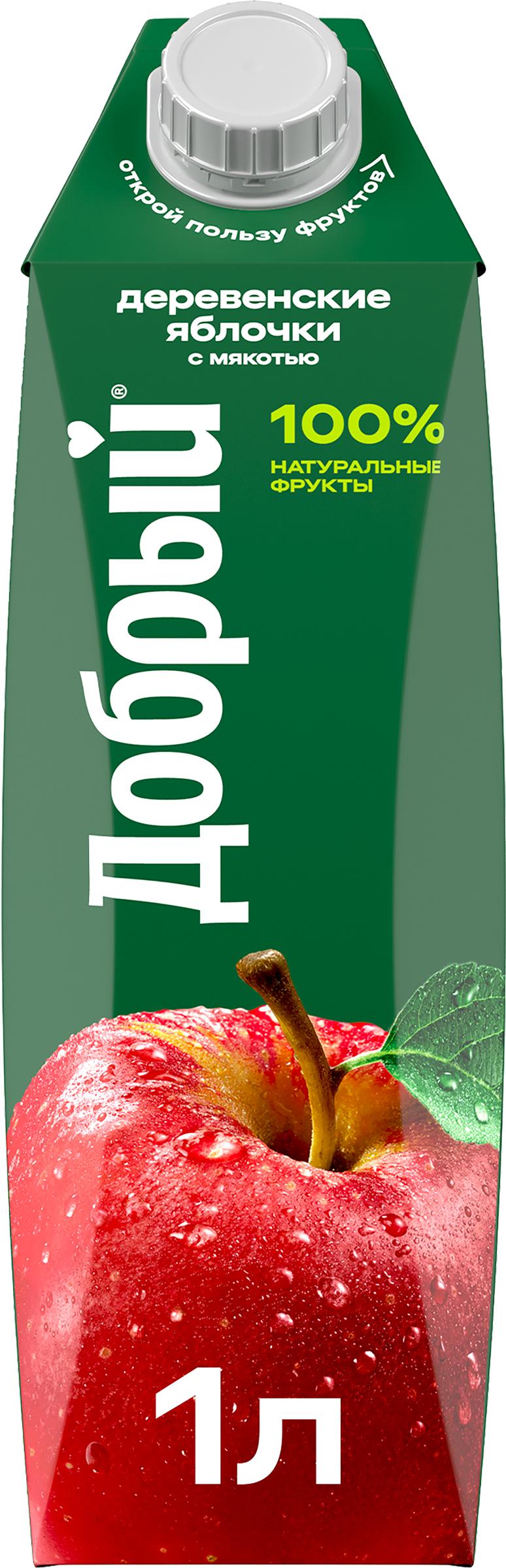 Изображение товара Нектар ДОБРЫЙ Деревенские яблочки 1л - натуральный без консервантов