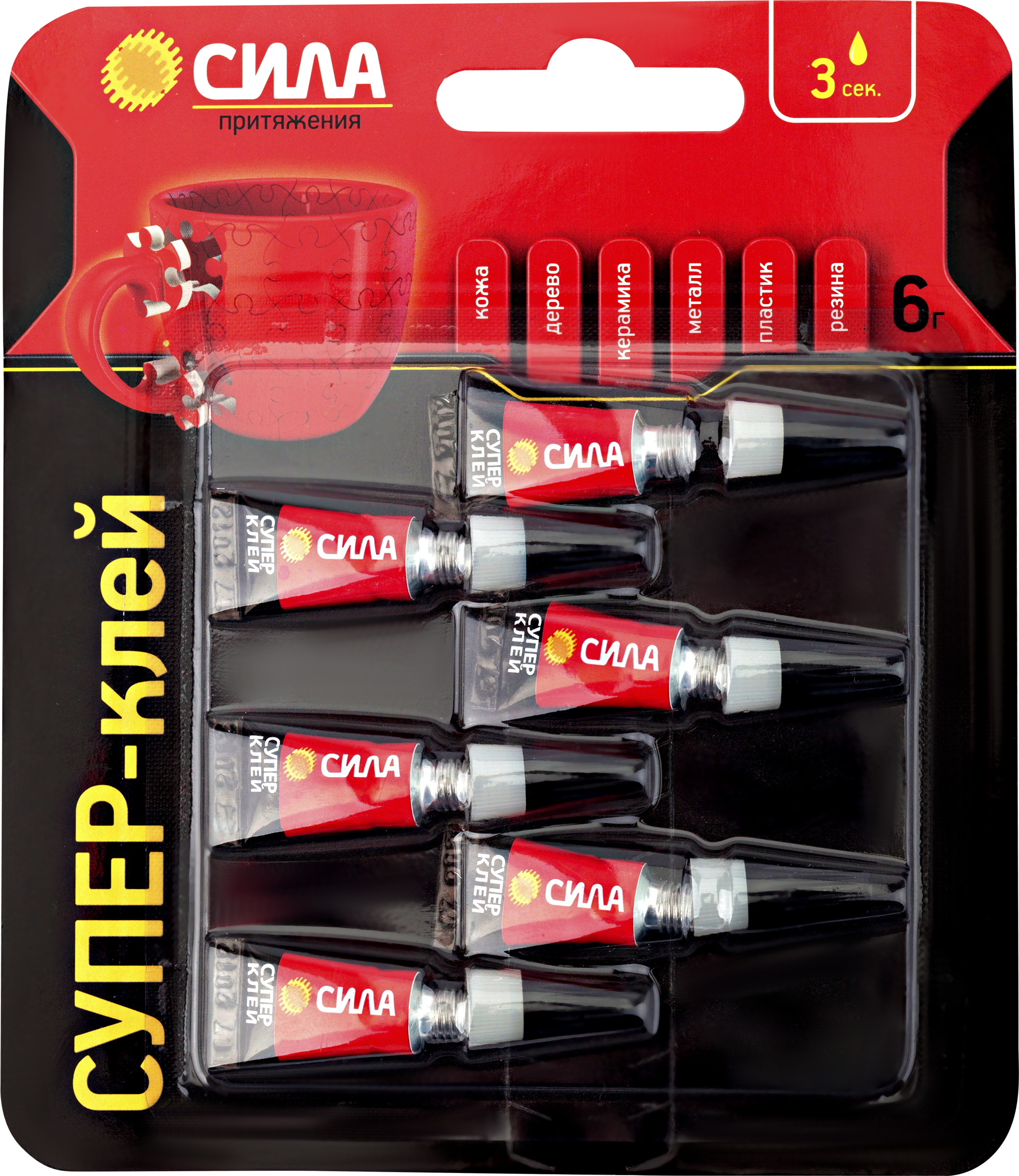 Изображение товара Супер-клей СИЛА СТМ SBL1-6 Сверхпрочный Арт. C0045533, 6х1г
