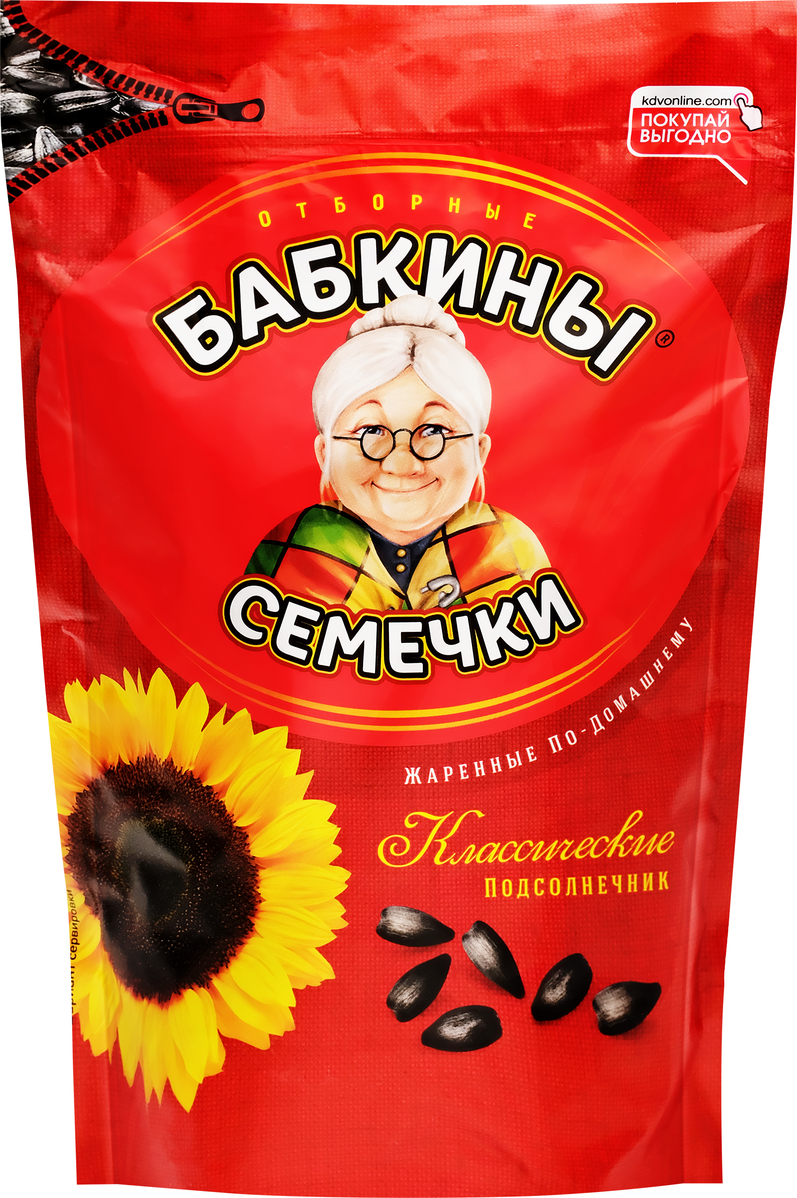 Изображение товара Отборные жареные семечки подсолнечника БАБКИНЫ СЕМЕЧКИ 500г