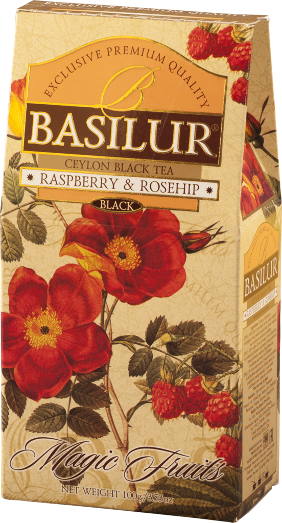 Изображение товара Чай черный BASILUR Волшебные фрукты Малина и шиповник, листовой, 100г