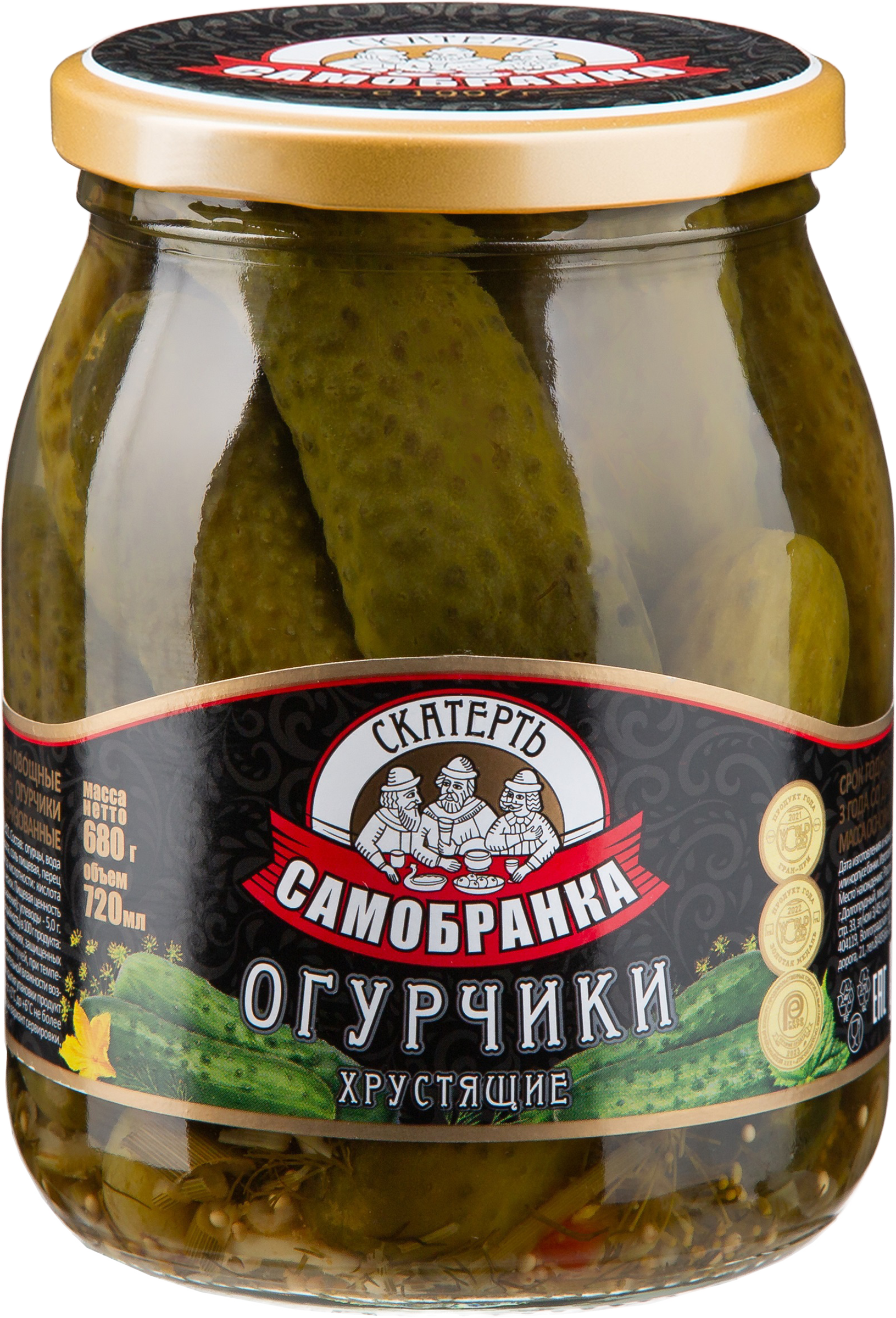 Изображение товара Огурчики маринованные СКАТЕРТЬ-САМОБРАНКА Хрустящие, 720мл