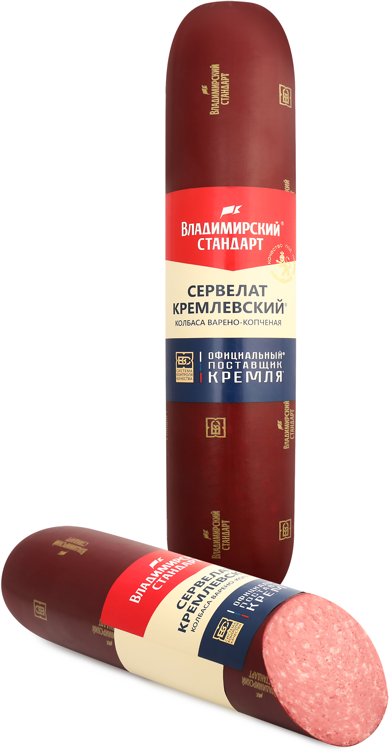 Изображение товара Колбаса копчено-вареная ВЛАДИМИРСКИЙ СТАНДАРТ Сервелат Кремлевский, весовая