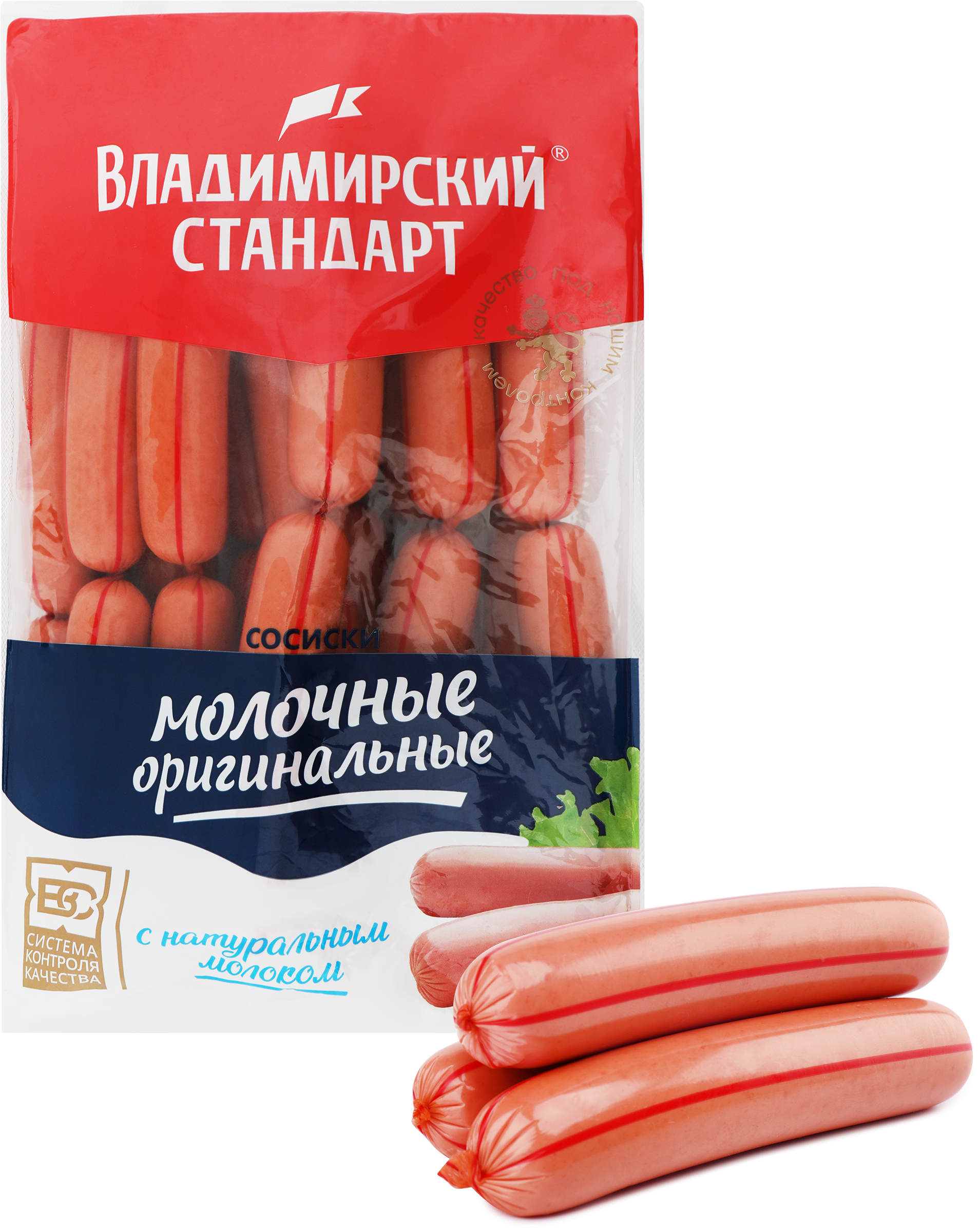 Изображение товара Качественные вареные сосиски ВЛАДПРОДУКТ Молочные оригинальные, 1 кг