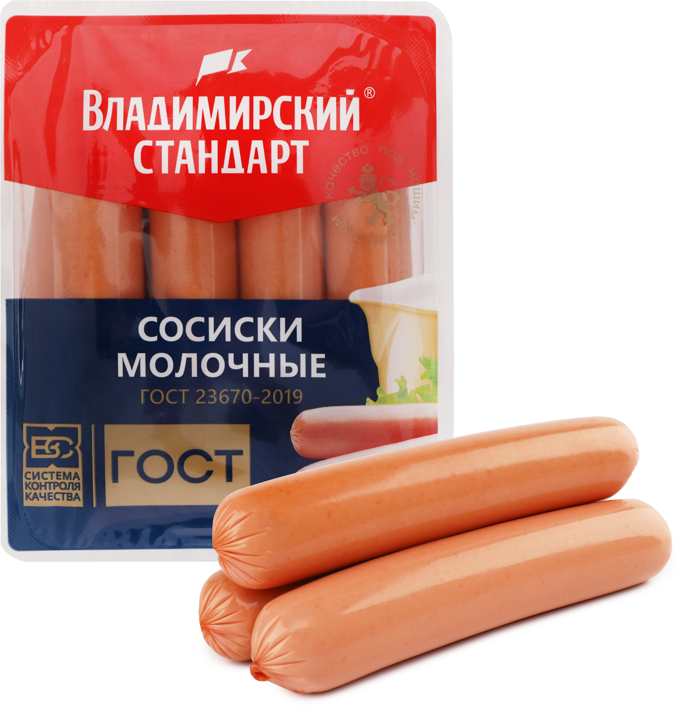 Изображение товара Молочные сосиски ВЛАДИМИРСКИЙ СТАНДАРТ 480г по ГОСТ