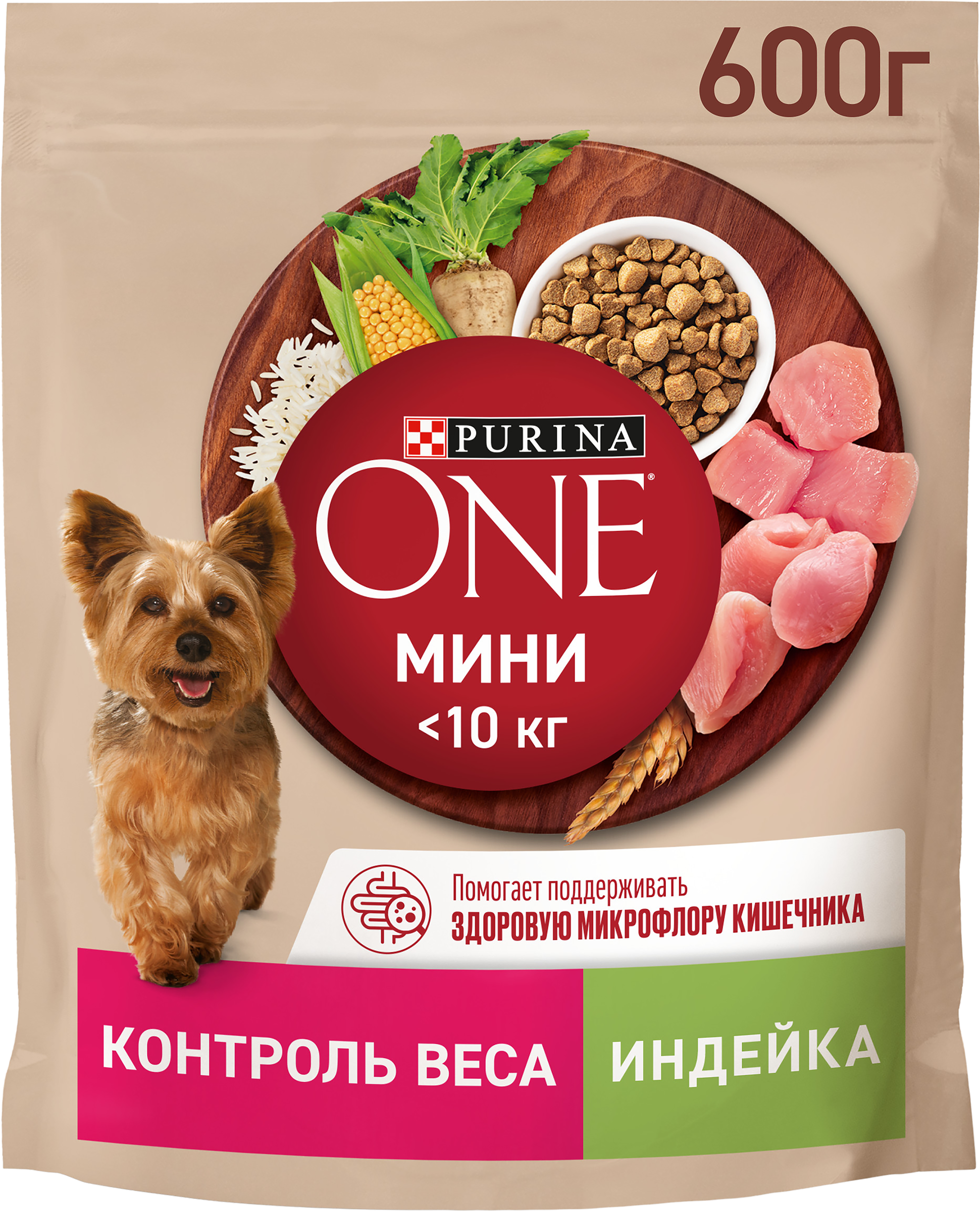Изображение товара Корм сухой PURINA ONE Мини Контроль веса Индейка 600 г для мелких пород собак