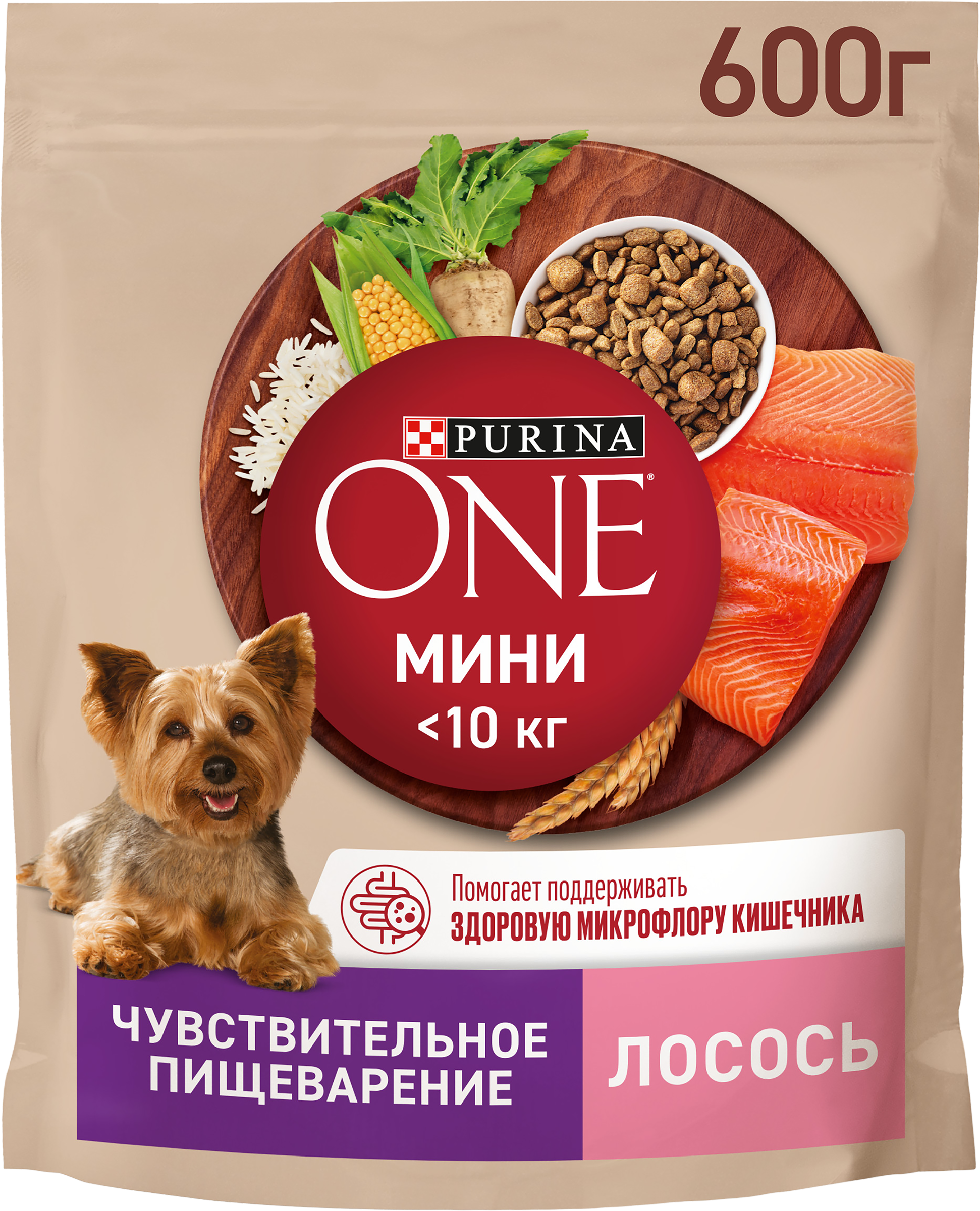 Изображение товара Сухой корм для собак PURINA ONE с лососем 600г