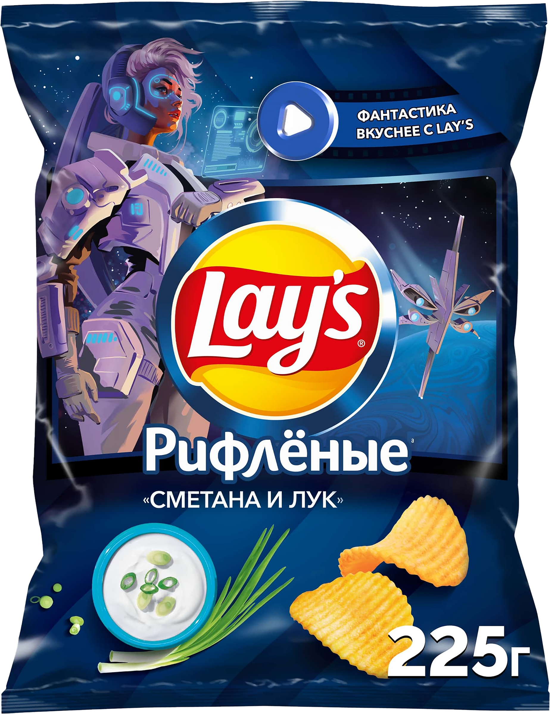 Изображение товара Чипсы картофельные LAY'S Сметана и лук 225г