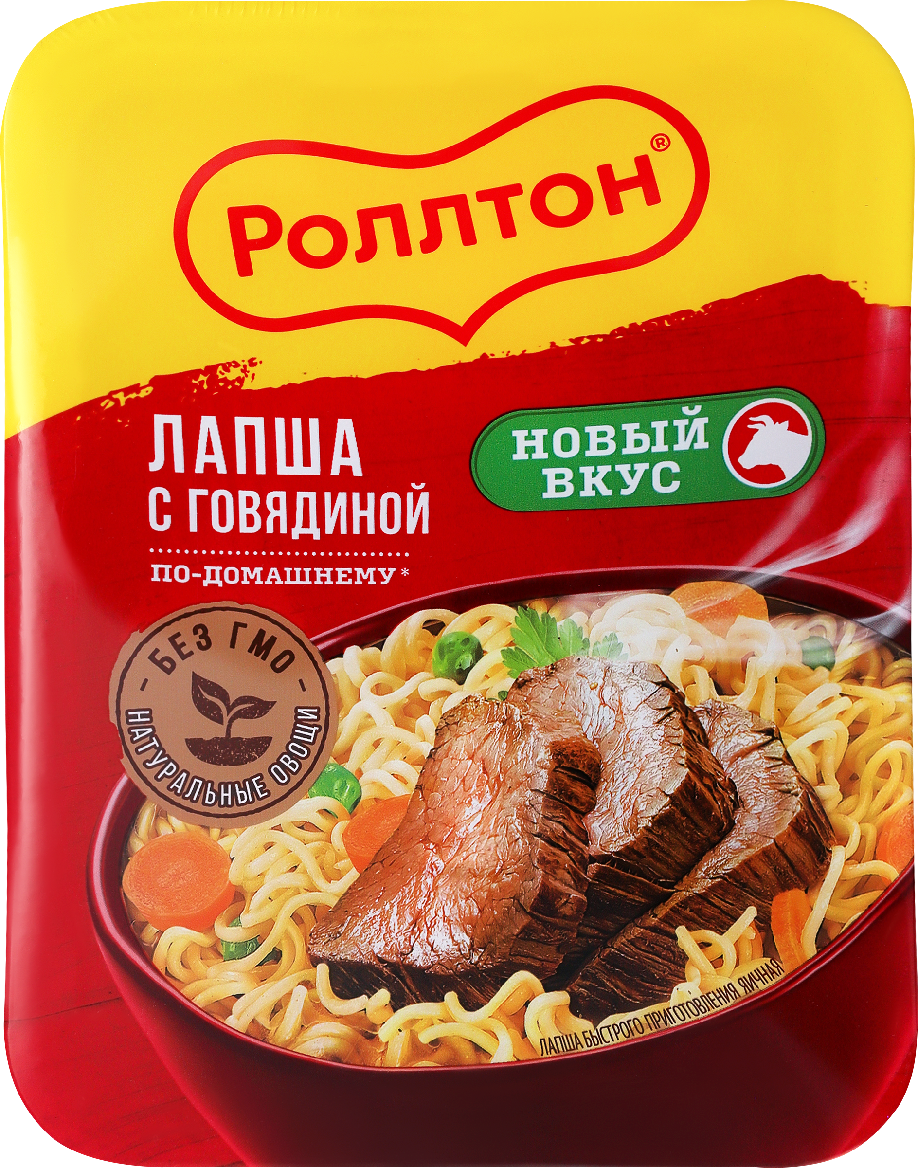 Изображение товара Лапша РОЛЛТОН с говядиной По-домашнему, 90г