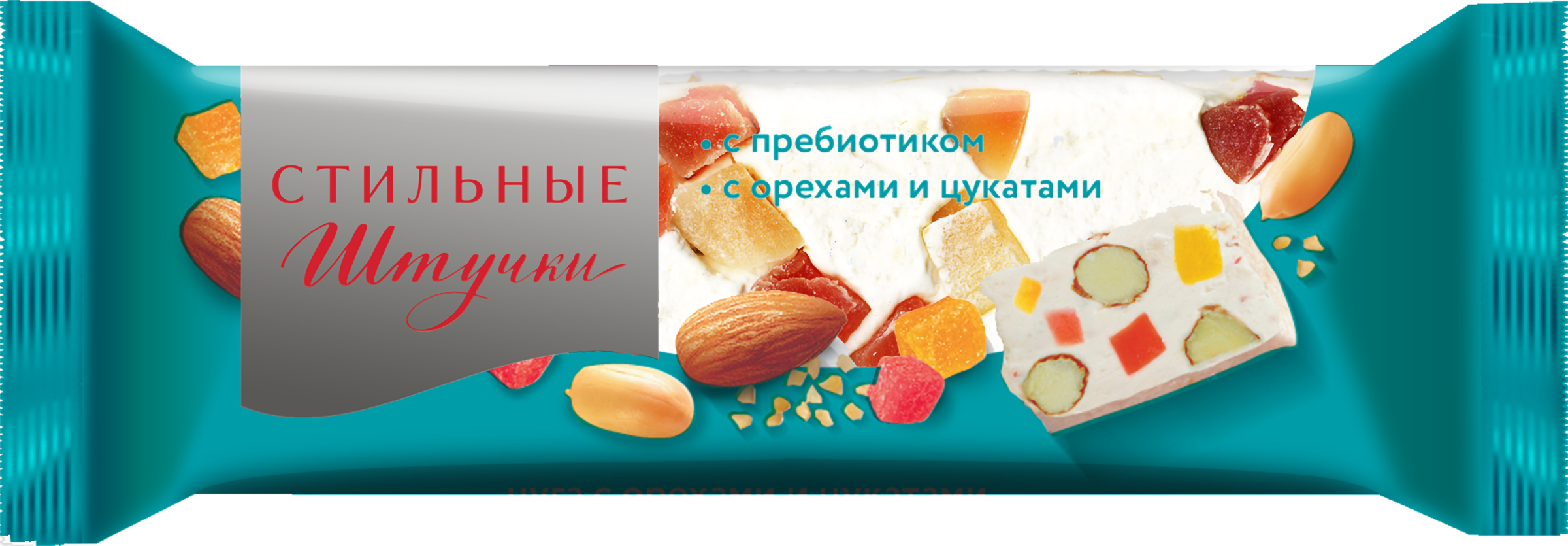 Изображение товара Нуга СТИЛЬНЫЕ ШТУЧКИ с орехами и цукатами 60г