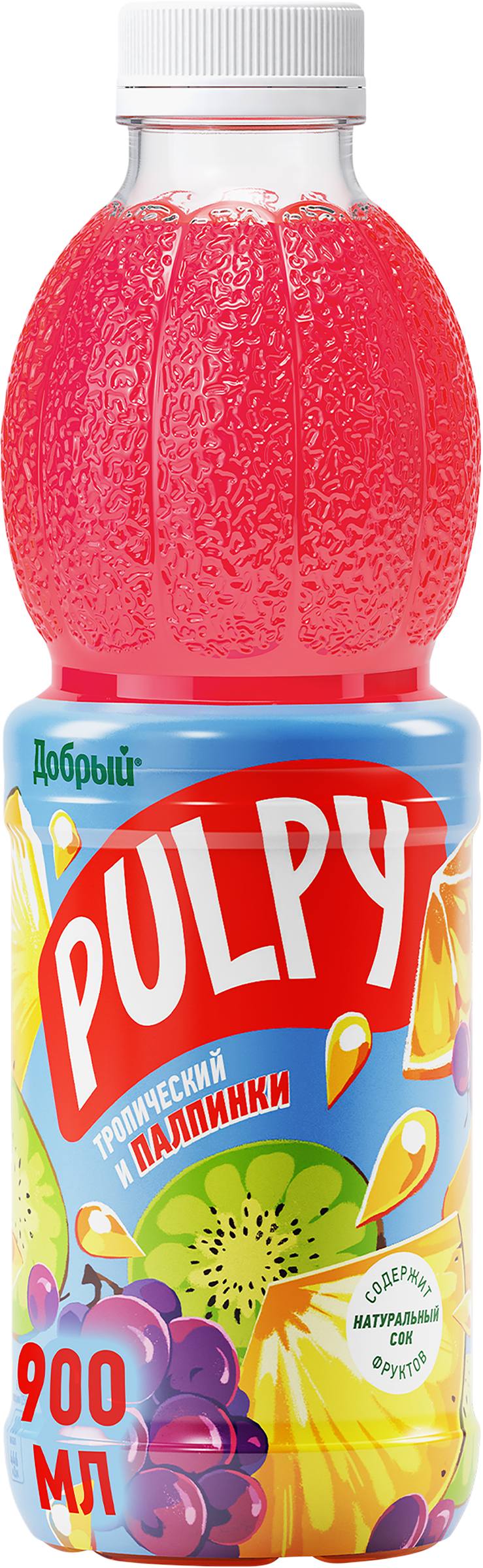 Изображение товара Напиток сокосодержащий ДОБРЫЙ Pulpy Тропический с мякотью, 0.9л